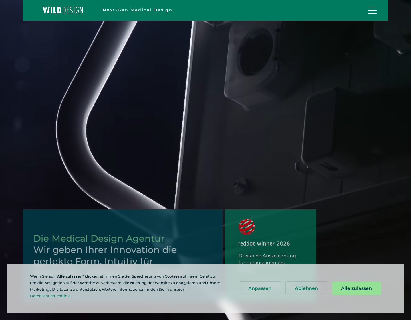 Aktuelle Website-Vorschau von WILDDESIGN | Die Medical Design Agentur