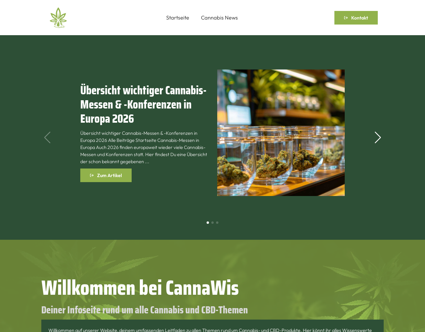 Aktuelle Website-Vorschau von CannaWis