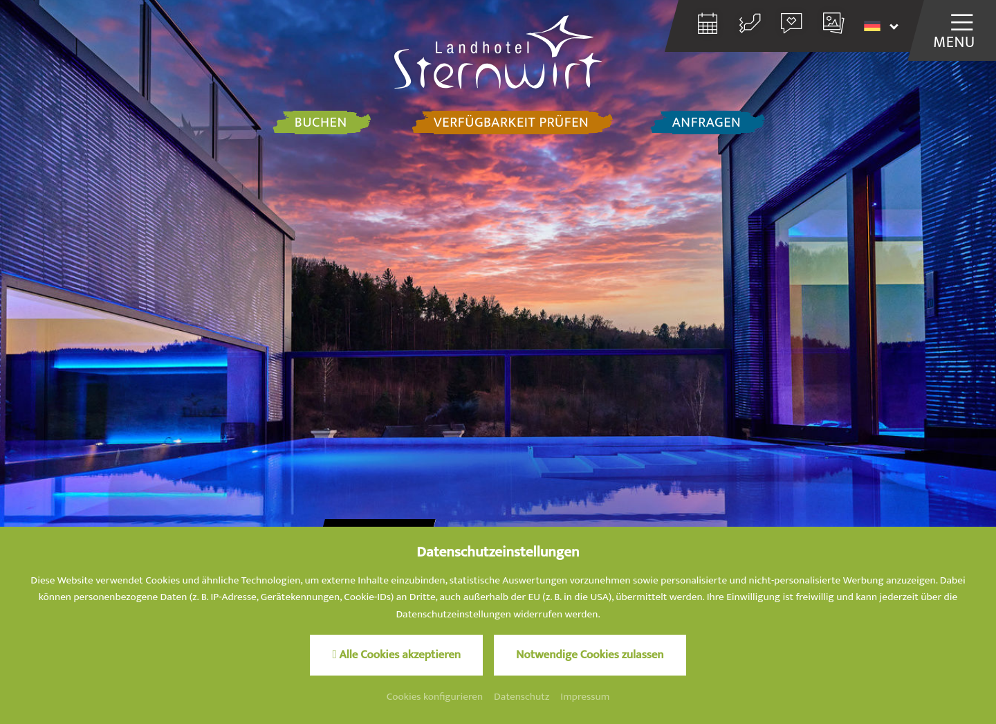 Aktuelle Website-Vorschau von Landhotel Sternwirt