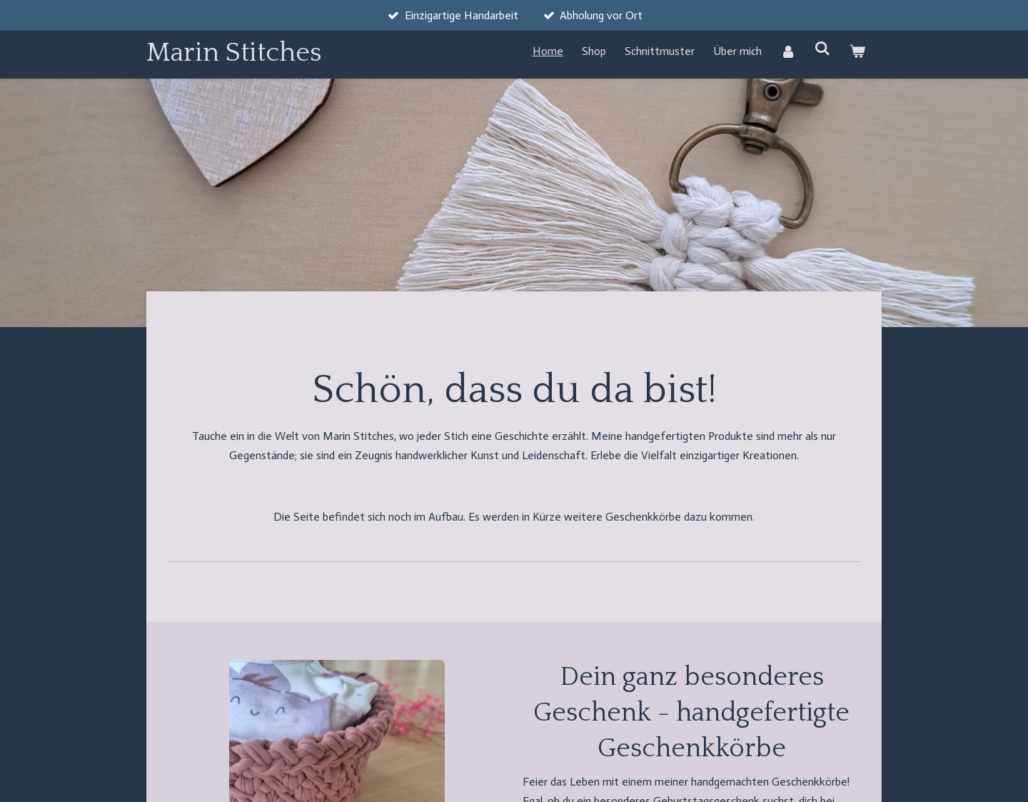 Aktuelle Website-Vorschau von Marin Stitches