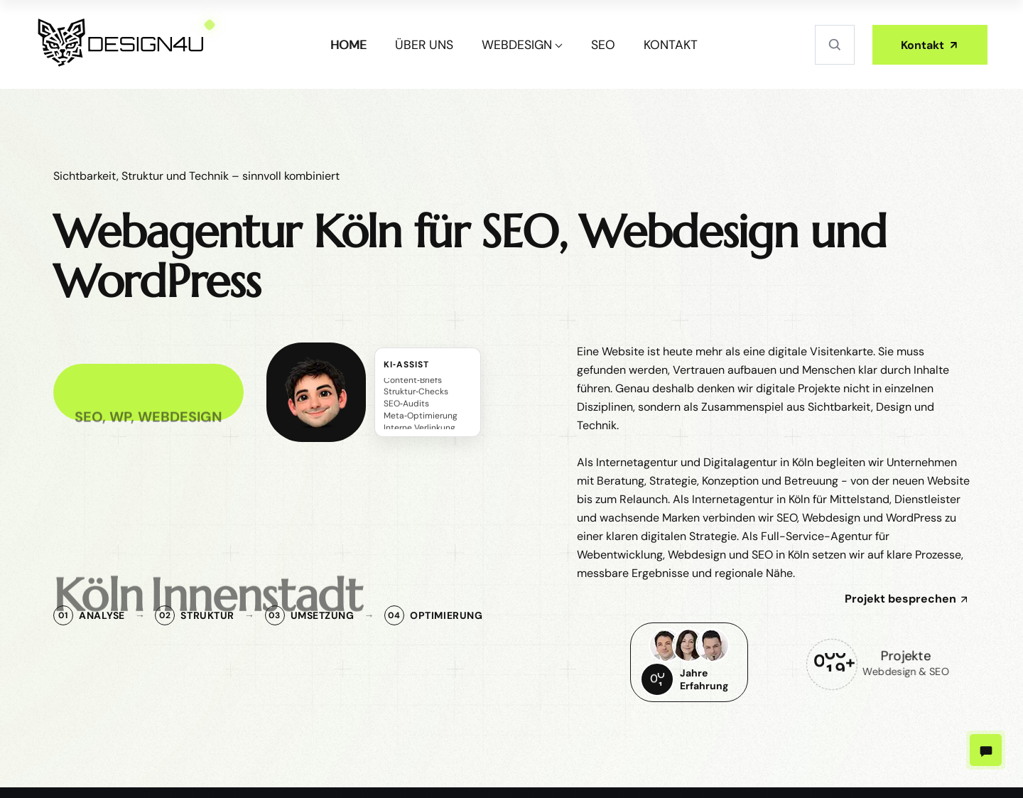 Aktuelle Website-Vorschau von Webdesign und SEO Agentur in Koln