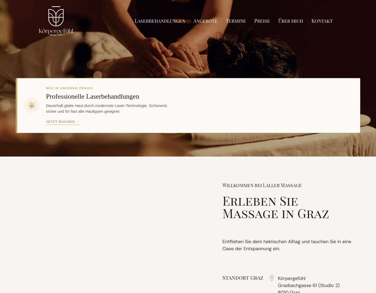 Aktuelle Website-Vorschau von Massage Laller