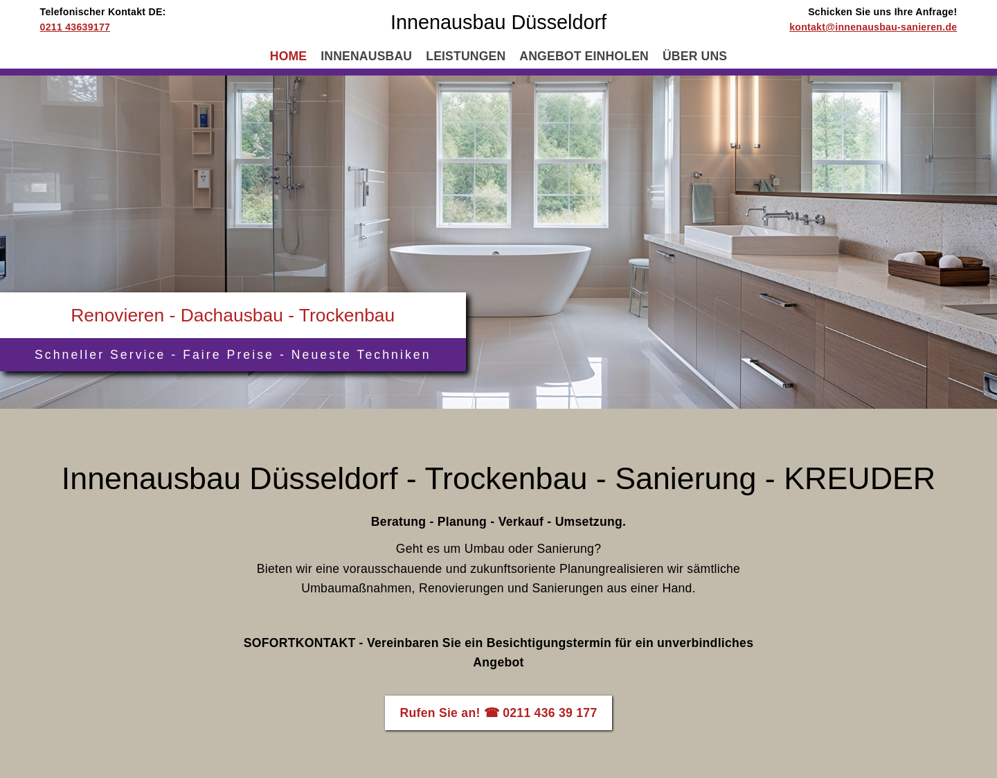 Aktuelle Website-Vorschau von Innenausbau Düsseldorf