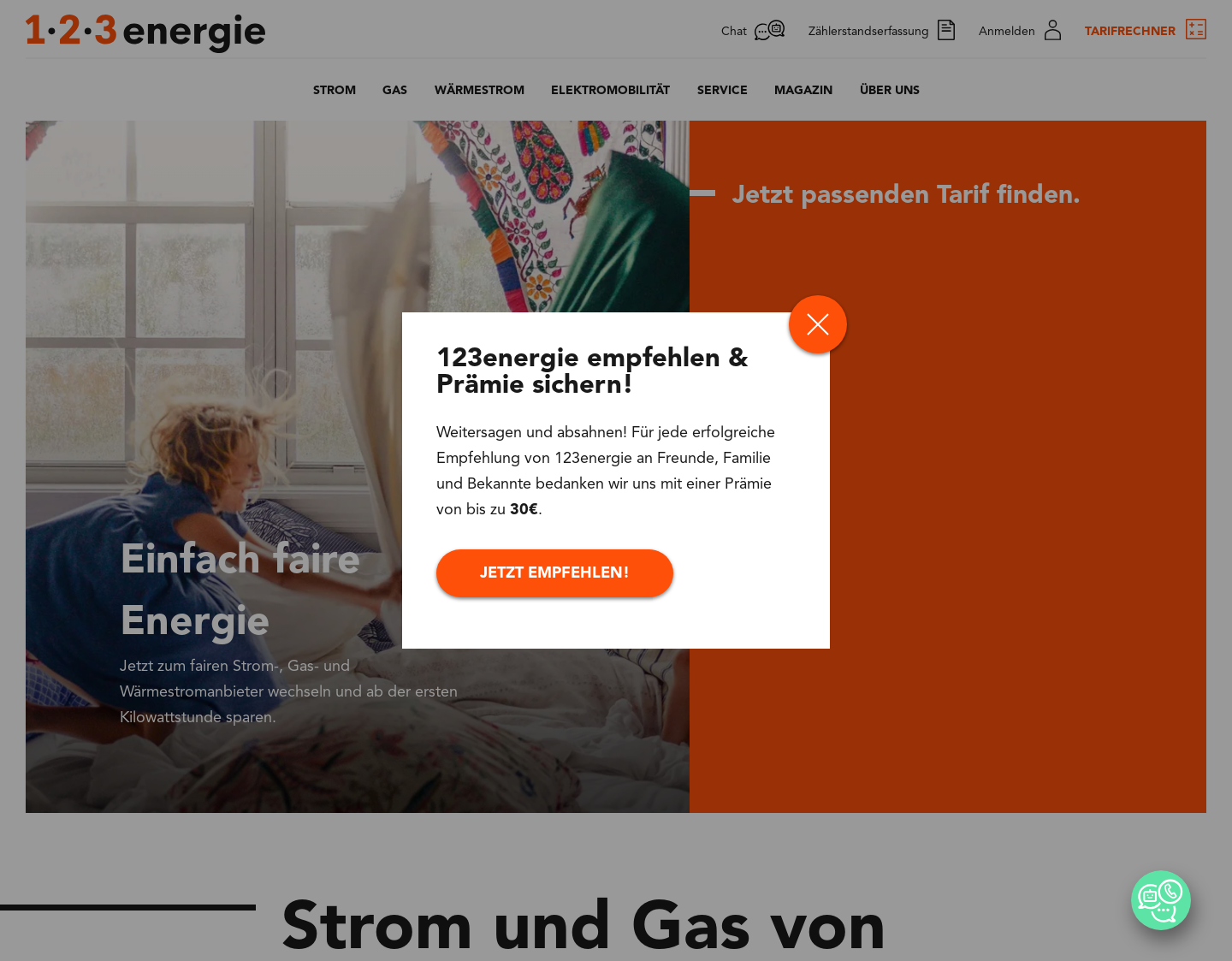 Aktuelle Website-Vorschau von 123energie