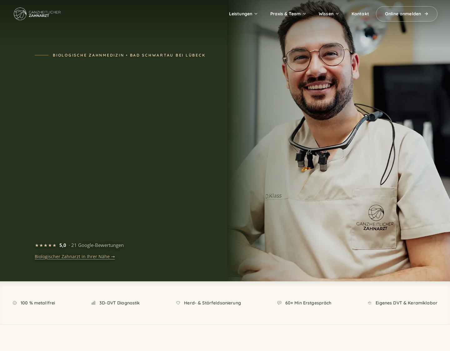 Aktuelle Website-Vorschau von Ganzheitlicher Zahnarzt