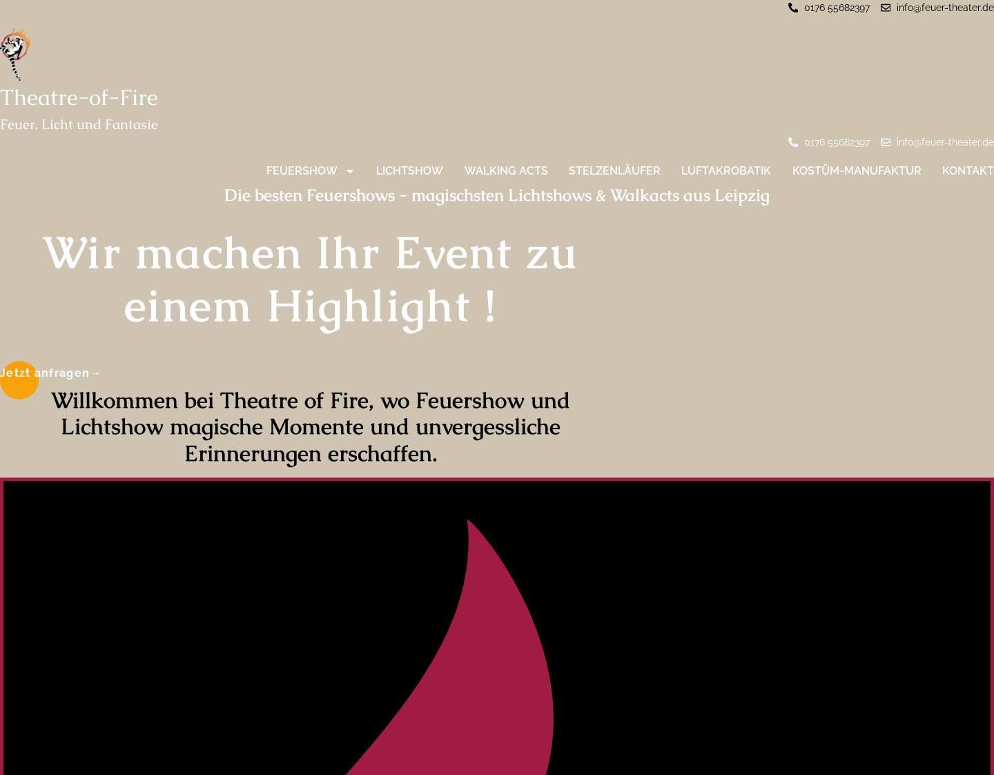Aktuelle Website-Vorschau von Theatre of Fire