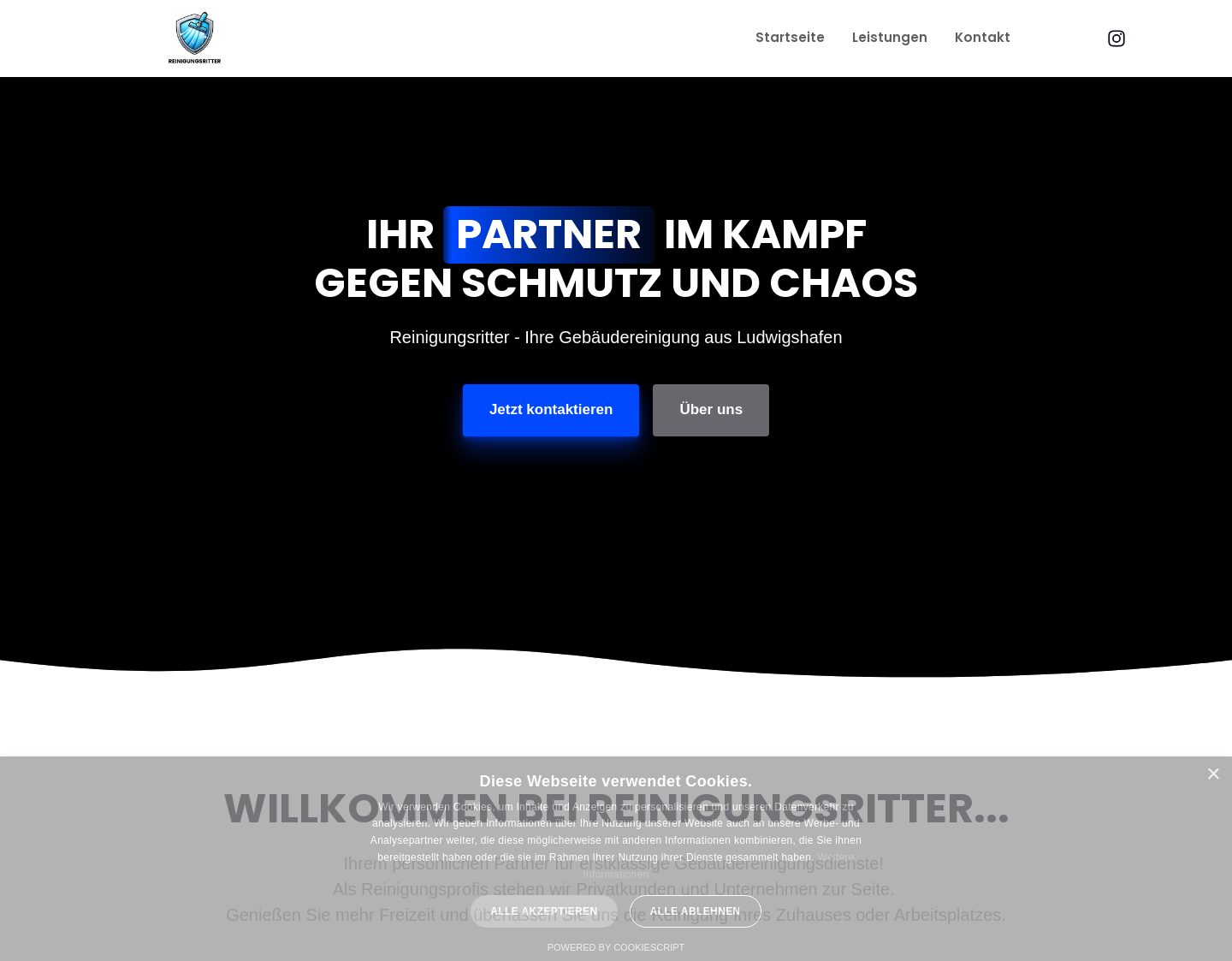 Aktuelle Website-Vorschau von Reinigungsritter