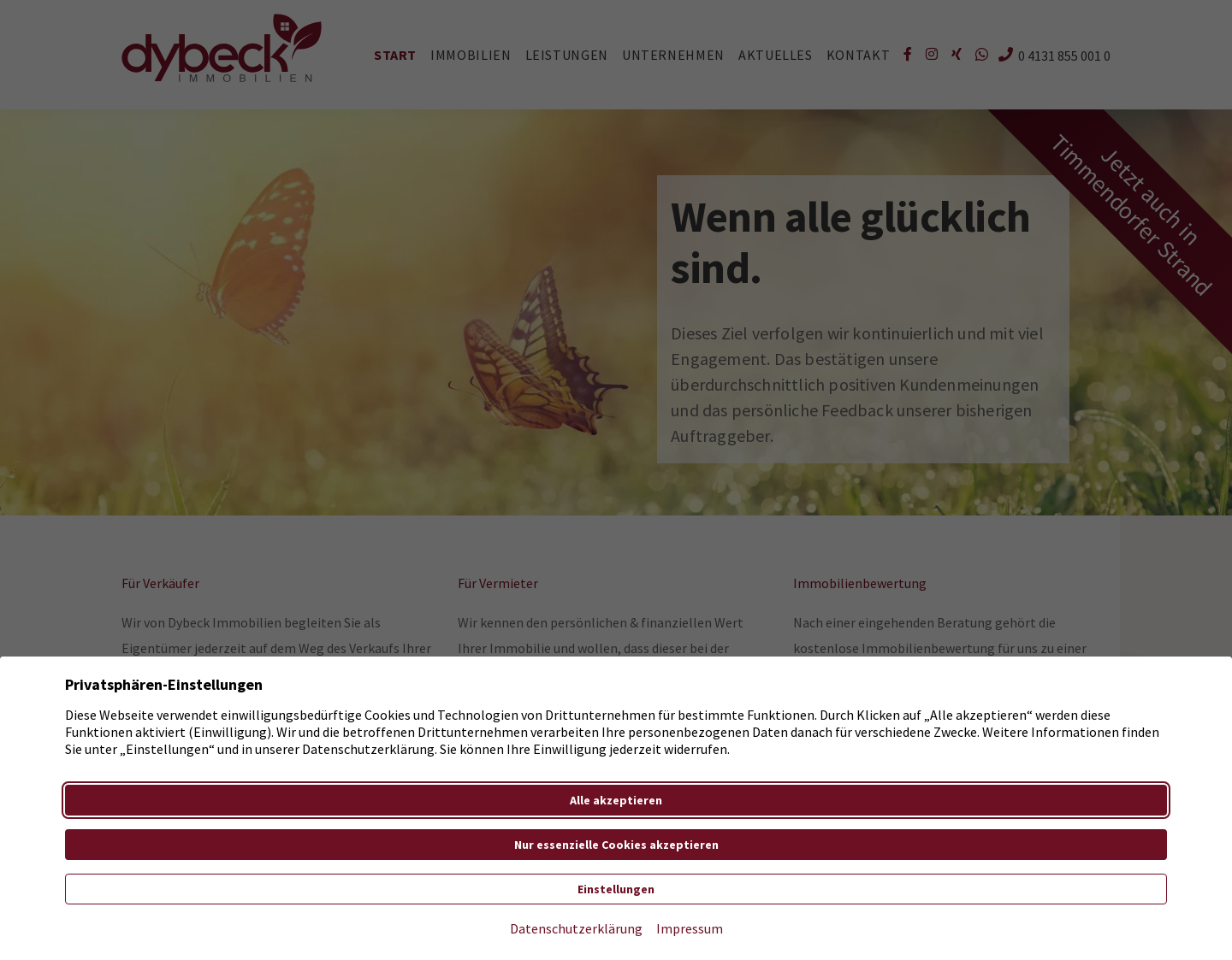 Aktuelle Website-Vorschau von Dybeck Immobilien | Immobilienmakler Lüneburg