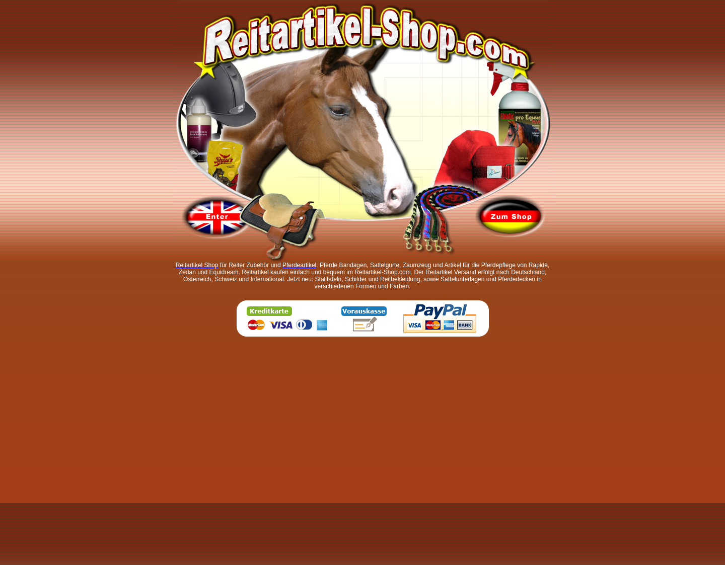 Aktuelle Website-Vorschau von Reitartikel Shop - Pferdeartikel & Reite