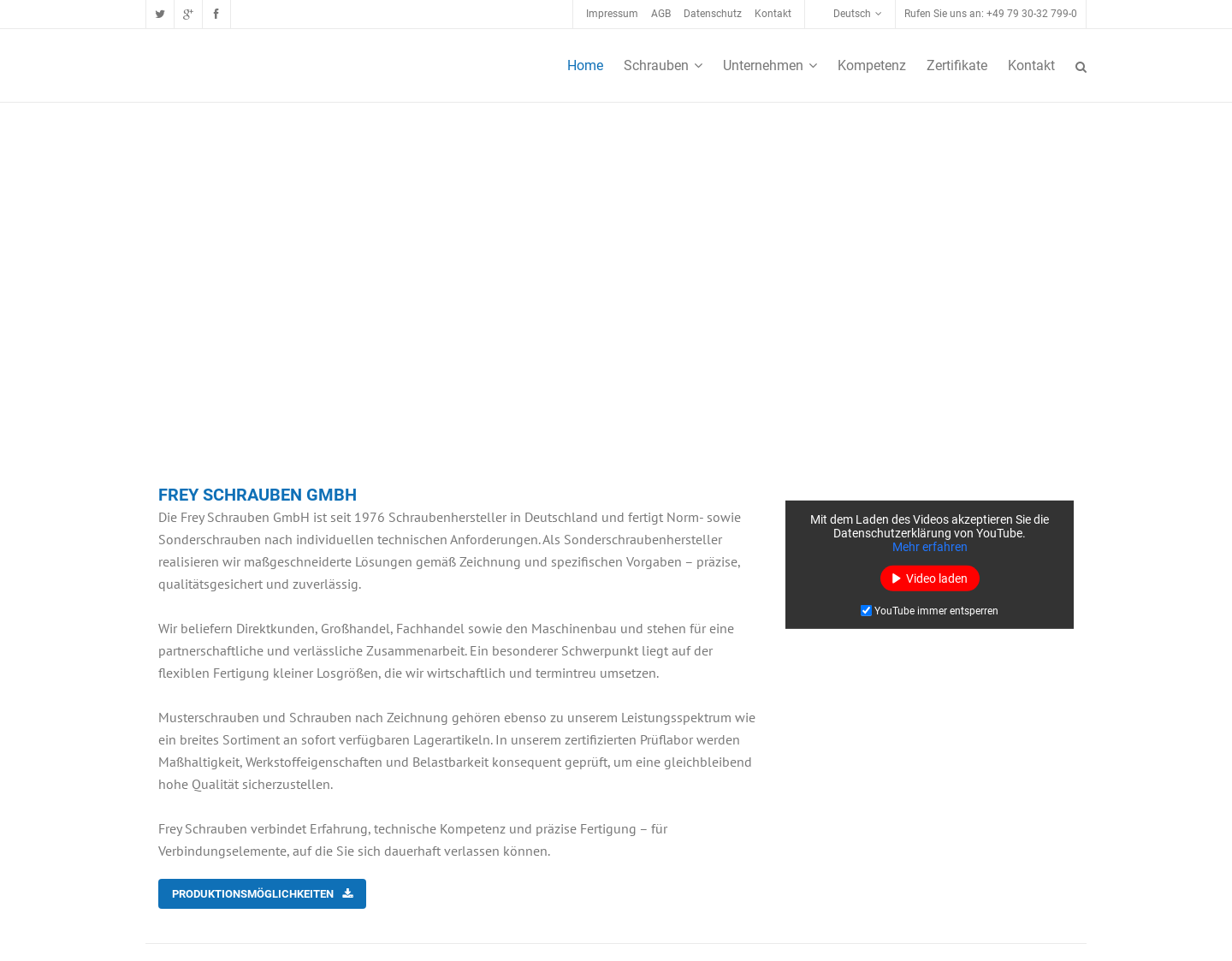 Aktuelle Website-Vorschau von Frey Schrauben GmbH