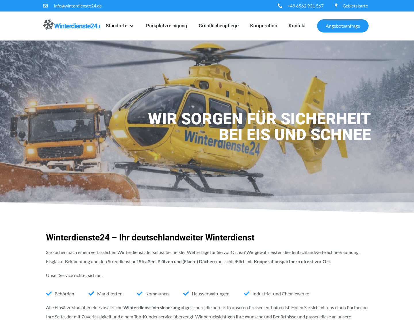 Aktuelle Website-Vorschau von Winterdienste24