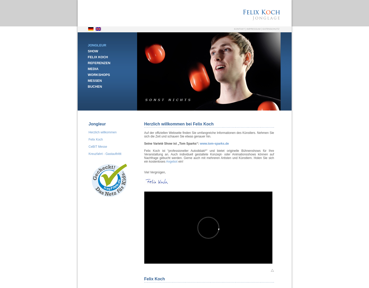 Aktuelle Website-Vorschau von Jongleur