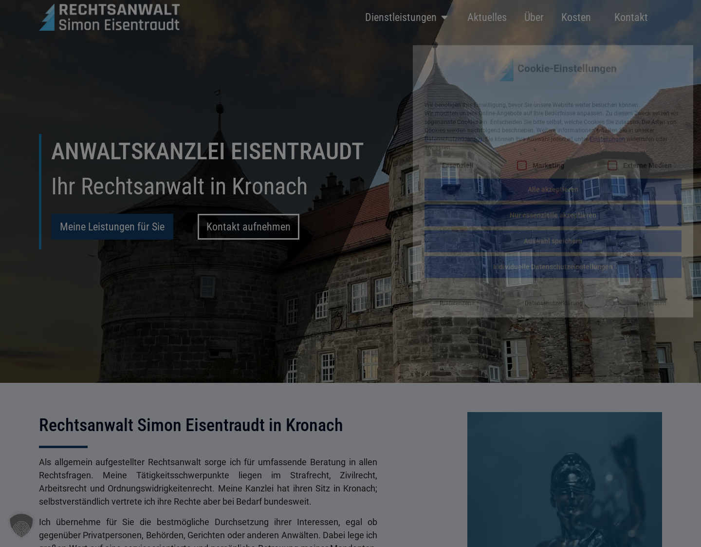 Aktuelle Website-Vorschau von Rechtsanwalt Simon Eisentraudt Kronach