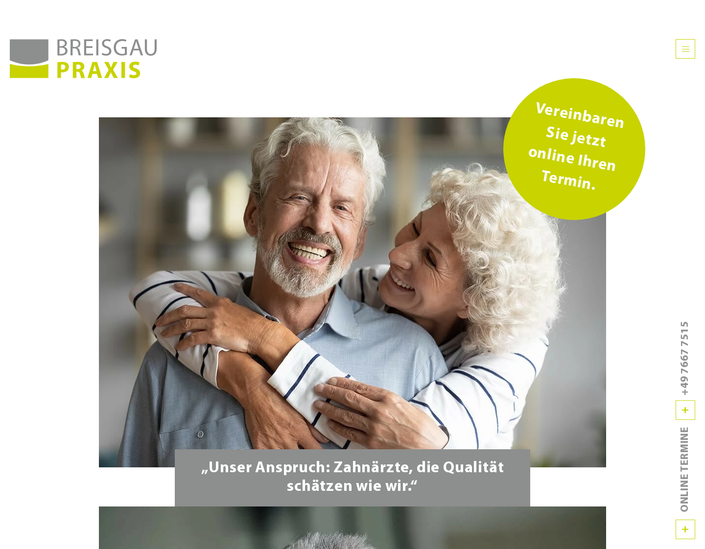 Aktuelle Website-Vorschau von Breisgaupraxis Zahnärzte Dres. Petra & Peter Hakes