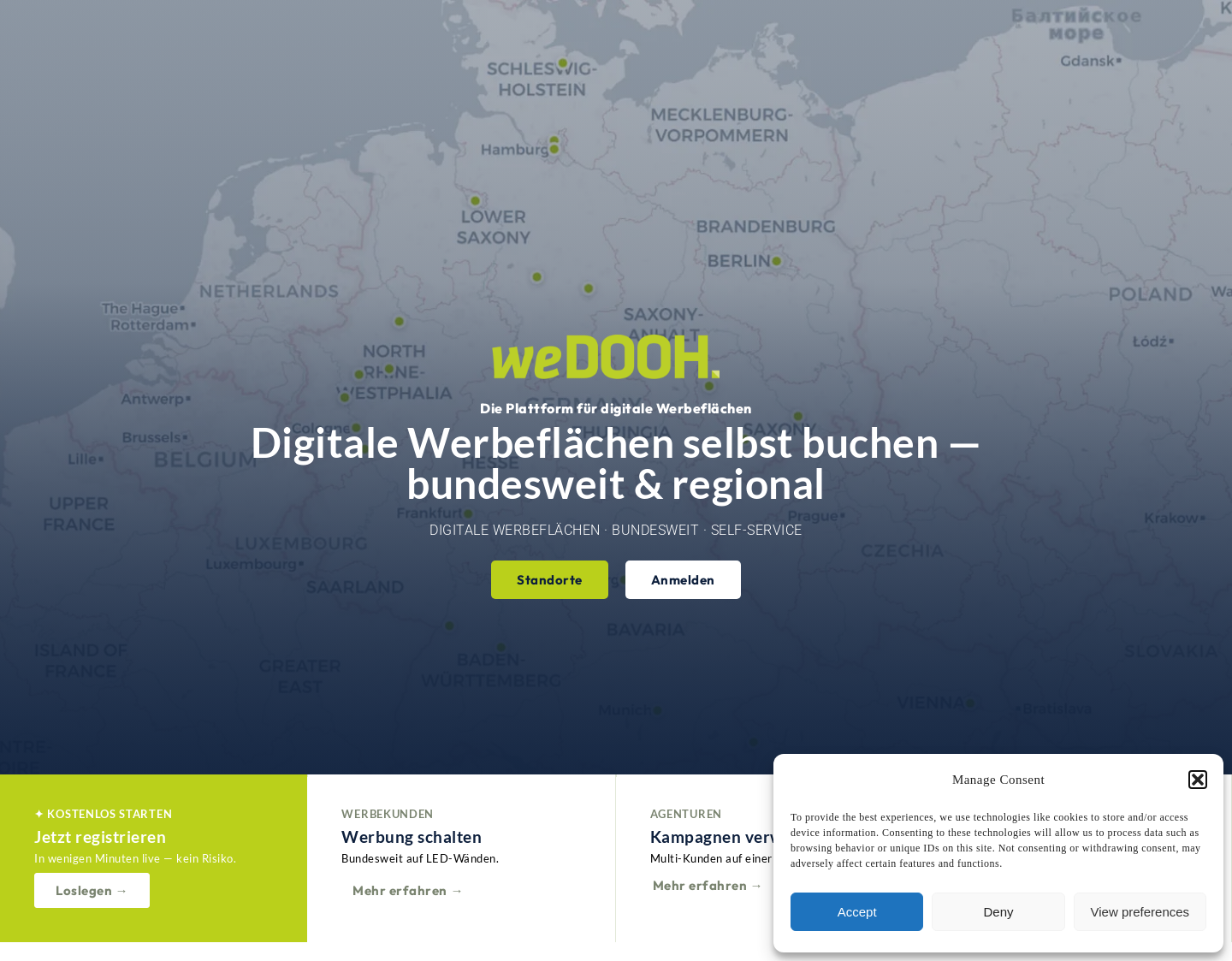 Aktuelle Website-Vorschau von weDOOH