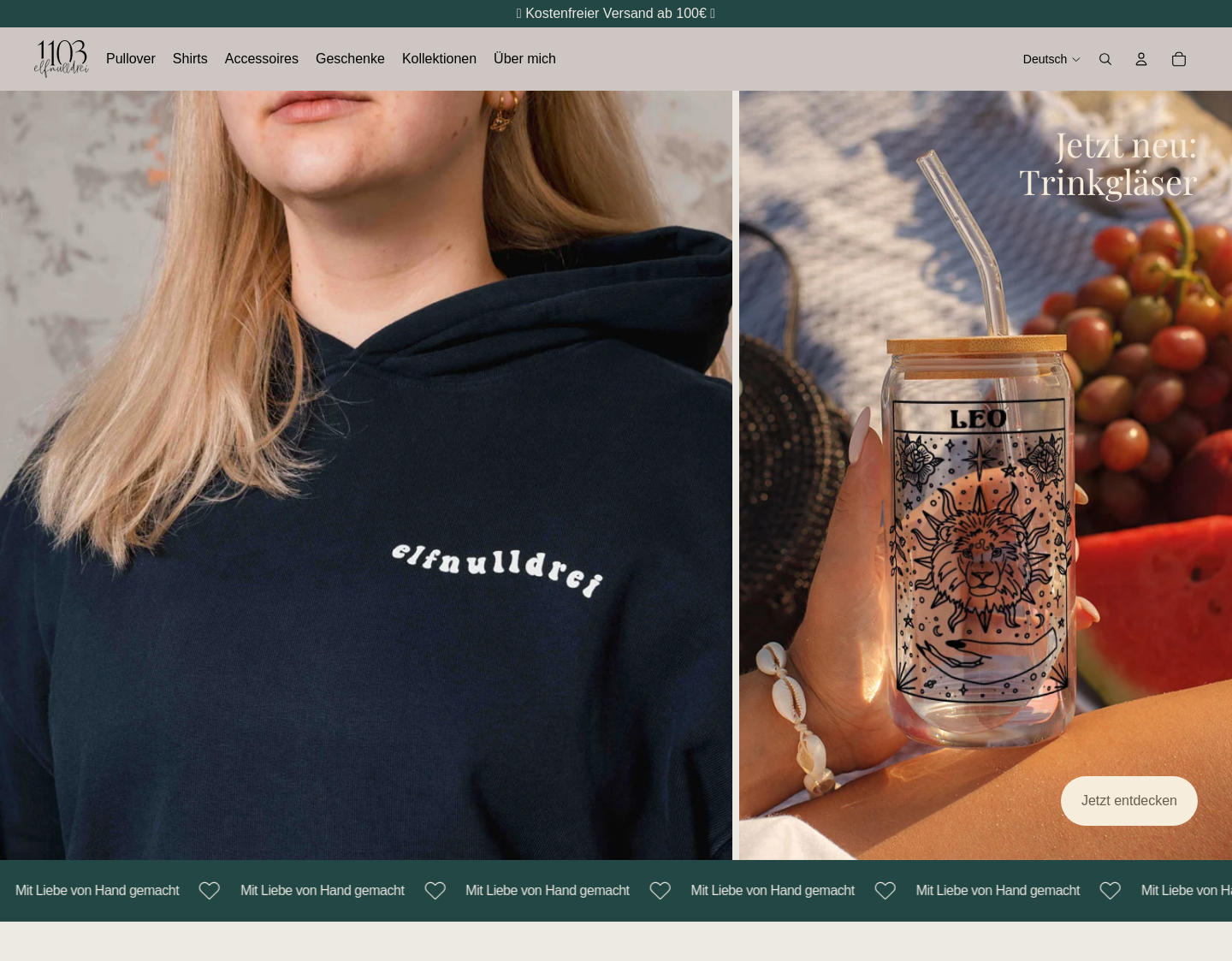 Aktuelle Website-Vorschau von elfnulldrei