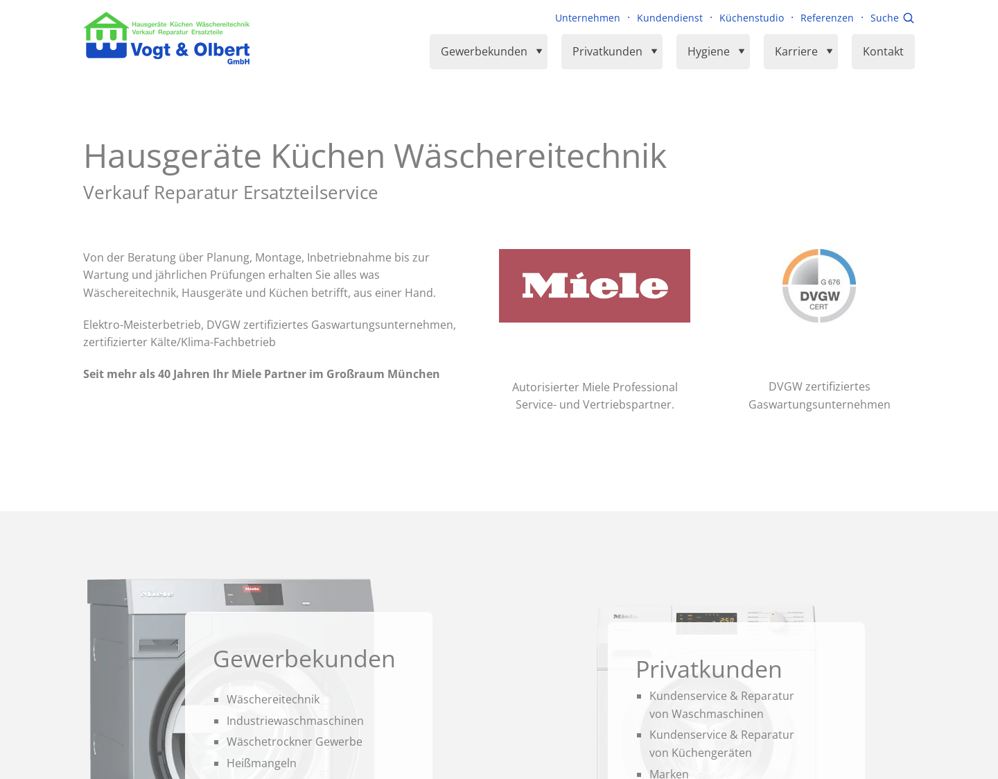 Aktuelle Website-Vorschau von Vogt & Olbert GmbH