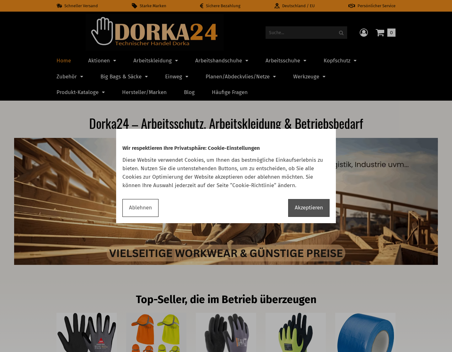 Aktuelle Website-Vorschau von Onlineshop PSA Dorka24