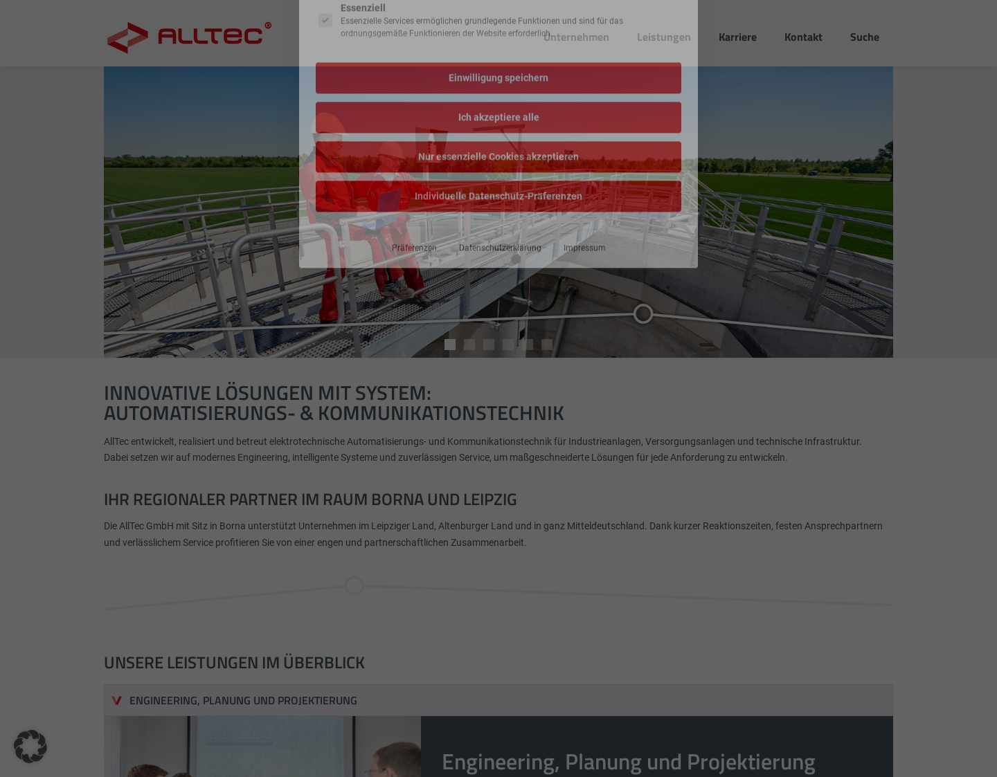 Aktuelle Website-Vorschau von AllTec
