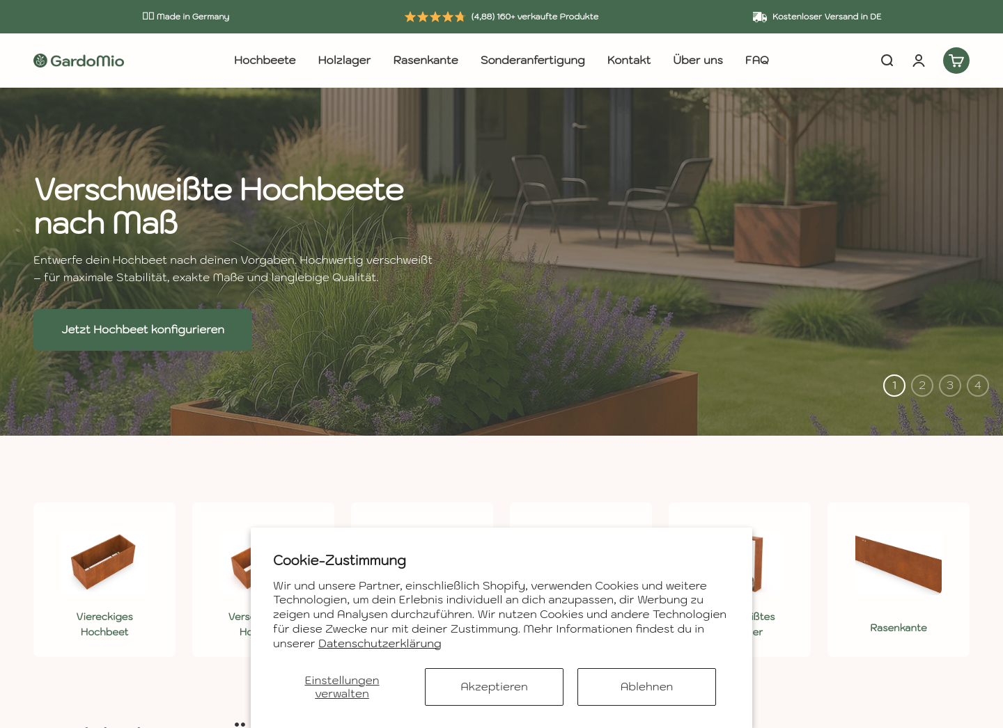 Aktuelle Website-Vorschau von CortenBeet