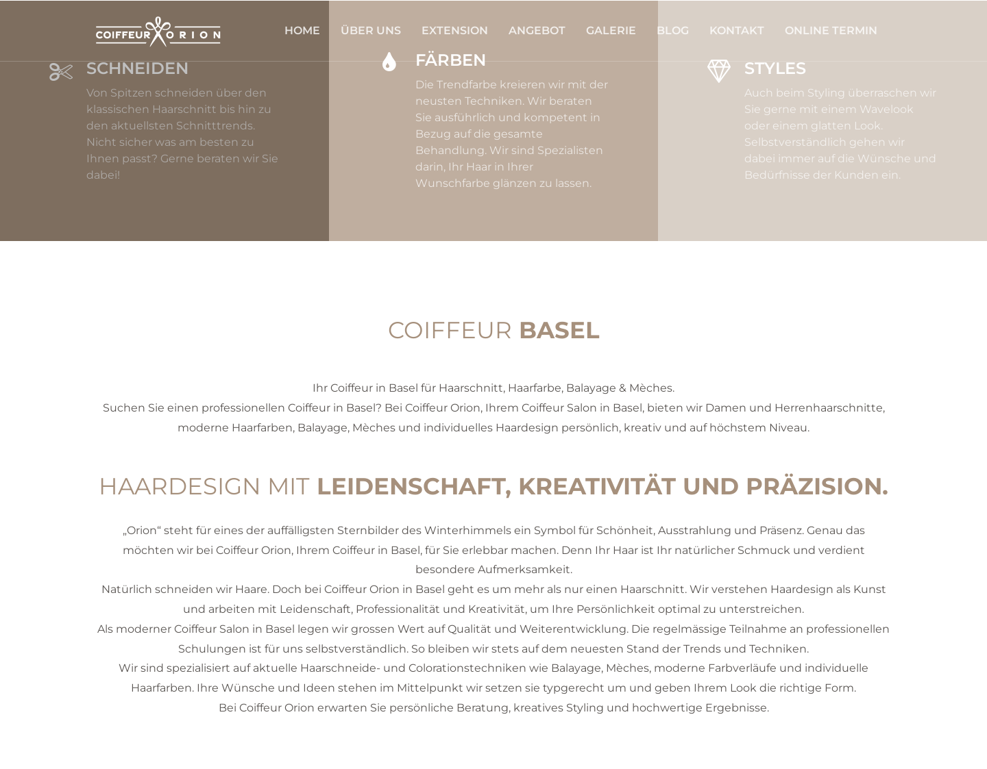 Aktuelle Website-Vorschau von Coiffeur und Hairstylistin in Basel