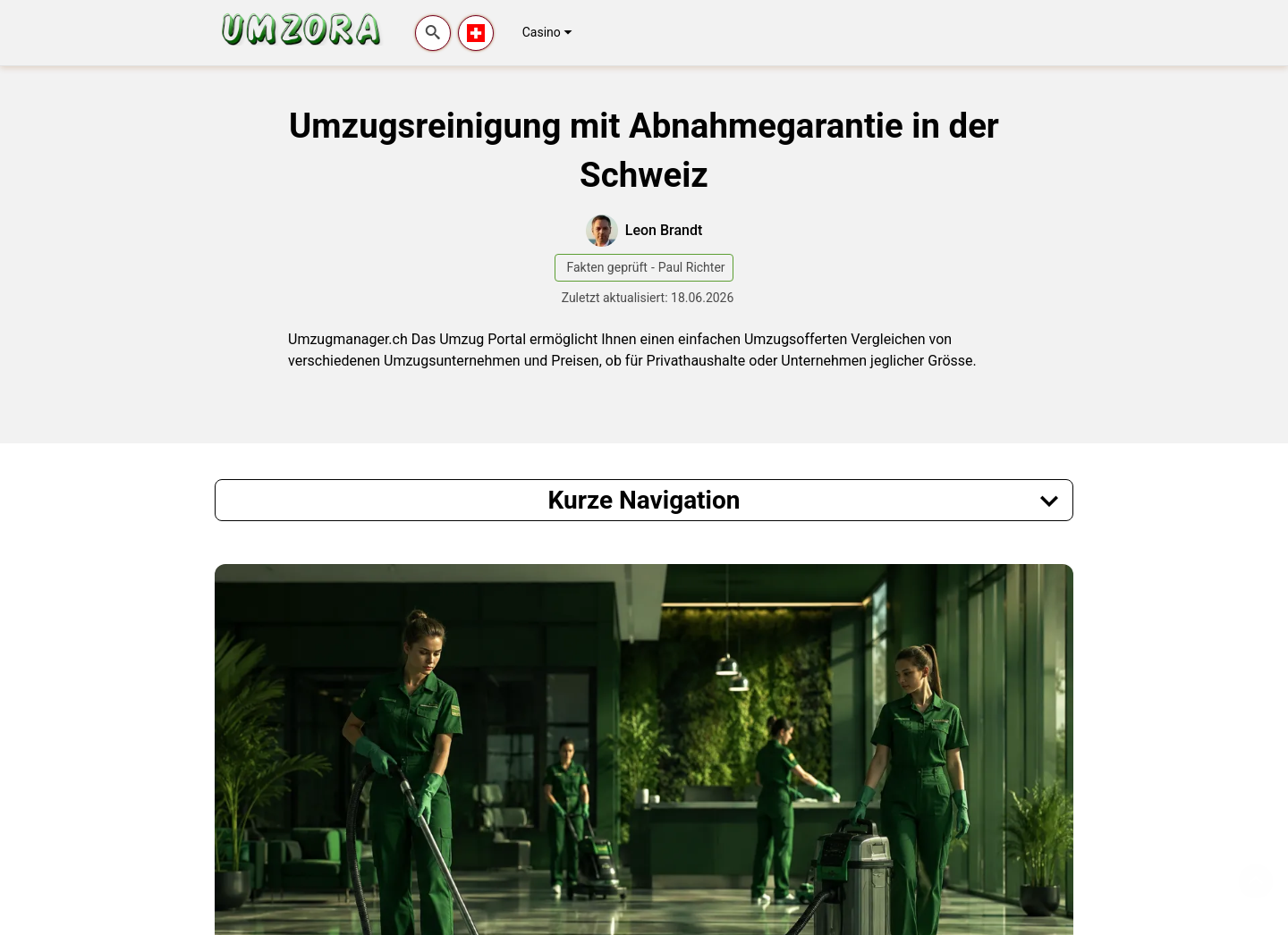 Aktuelle Website-Vorschau von Umzugsfirma Zürich