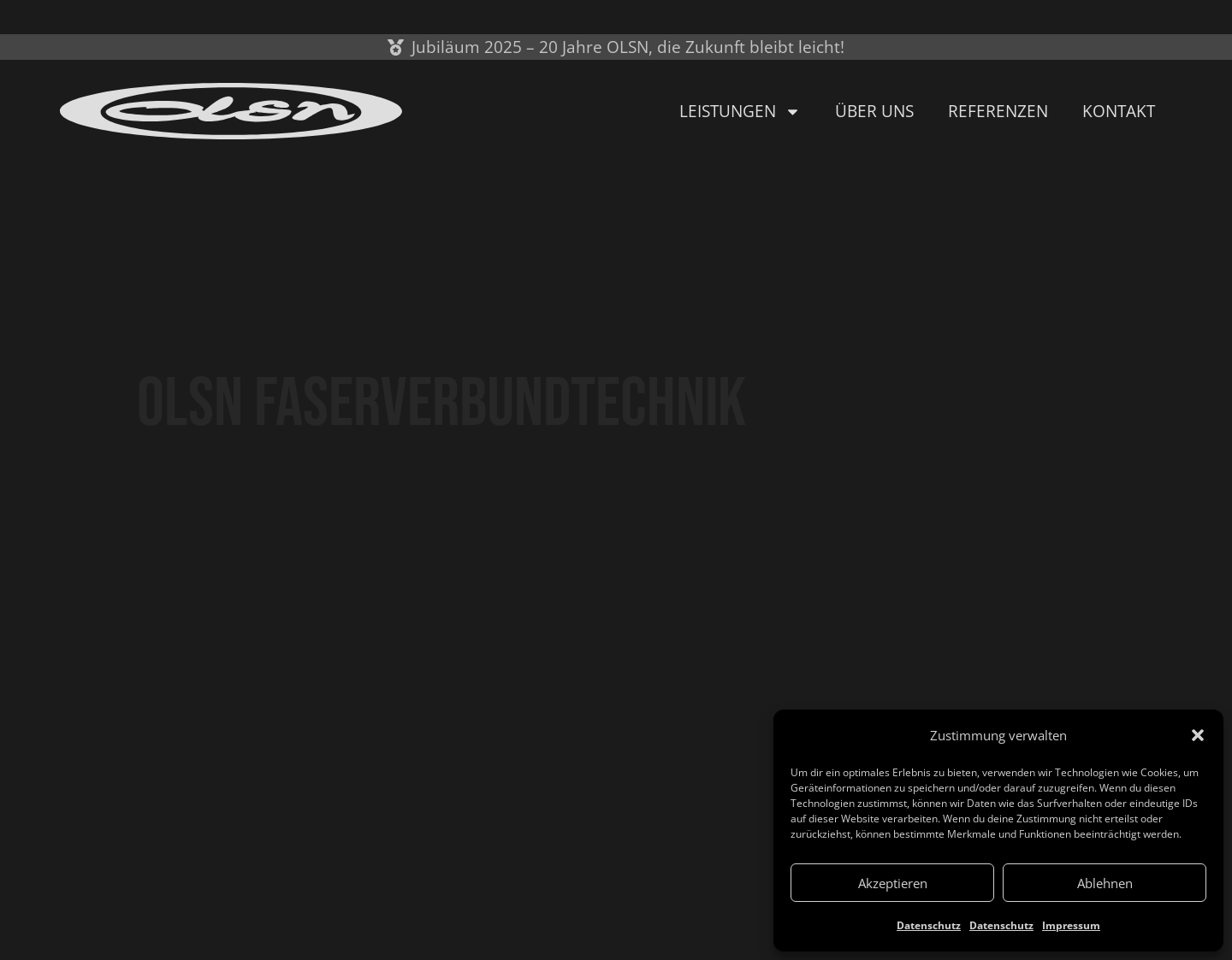 Aktuelle Website-Vorschau von OLSN Faserverbundtechnik - Carbon Composites