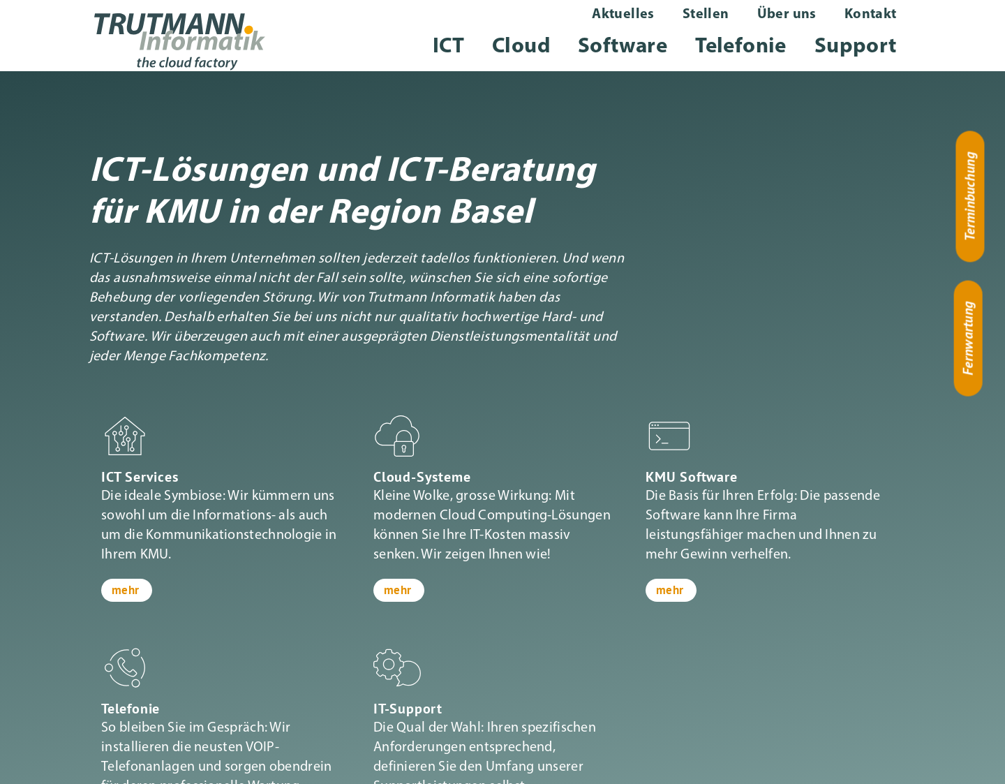 Aktuelle Website-Vorschau von Trutmann Informatik - ICT-Lösungen & ICT-Beratung