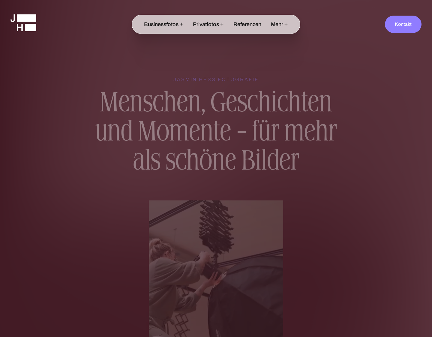 Aktuelle Website-Vorschau von Jasmin Hess Fotografie