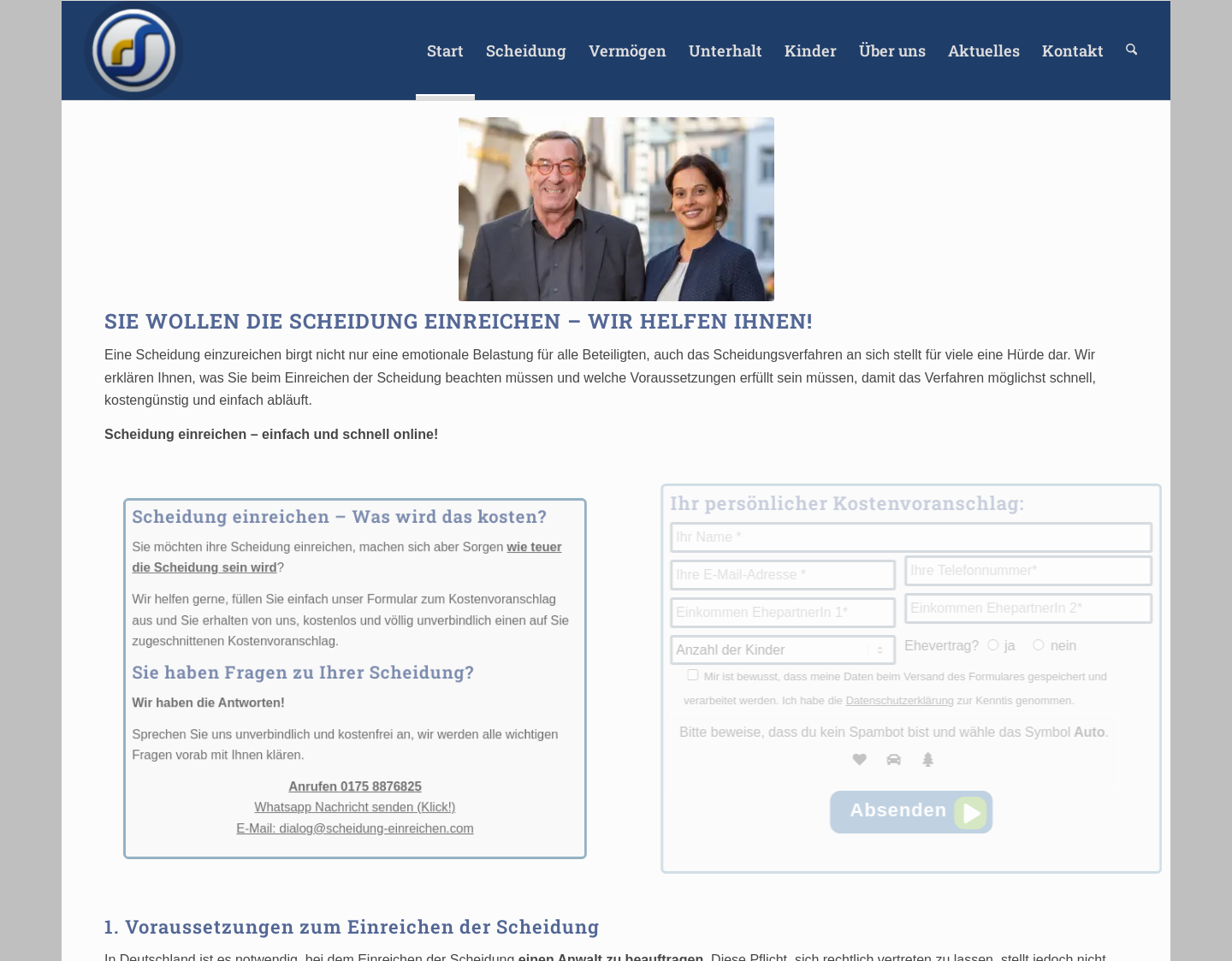 Aktuelle Website-Vorschau von Scheidung einreichen