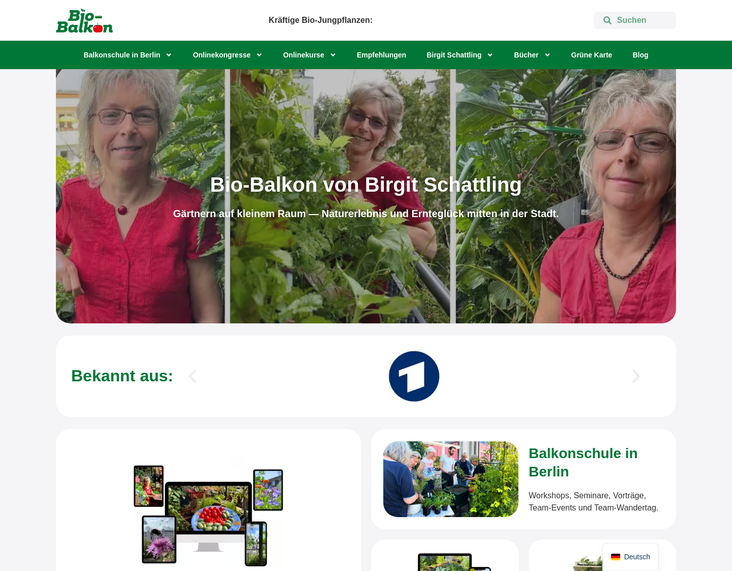 Aktuelle Website-Vorschau von Bio-Balkon