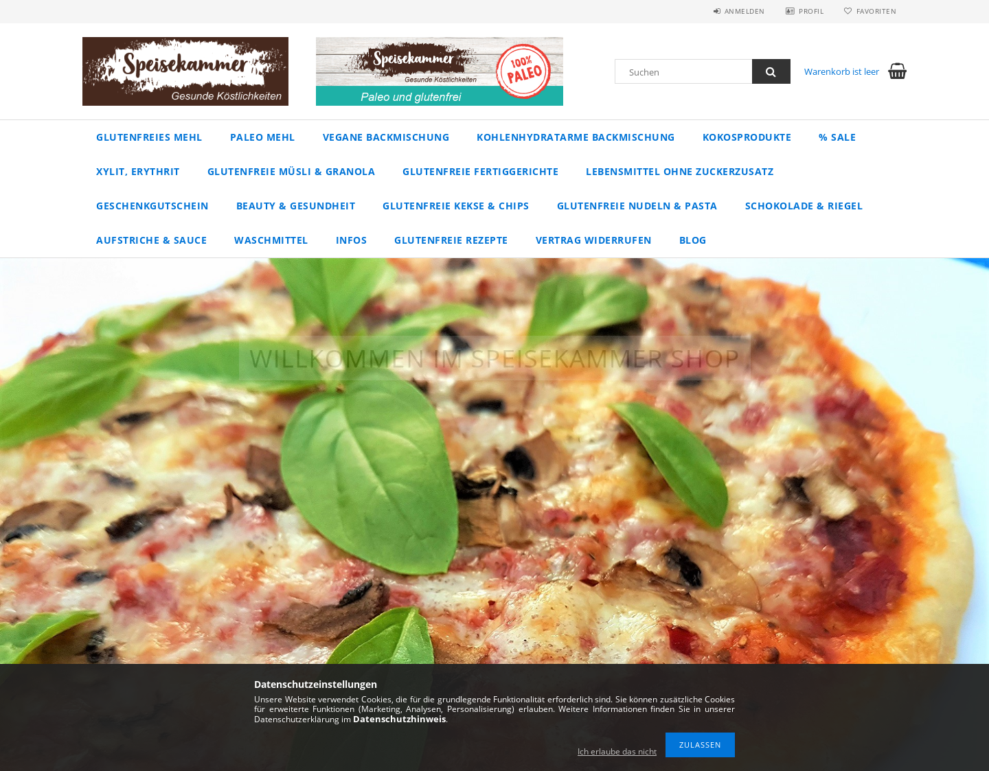 Aktuelle Website-Vorschau von Speisekammer-Shop