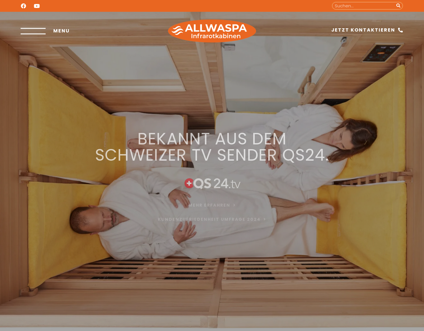 Aktuelle Website-Vorschau von Allwaspa Infrarotkabinen