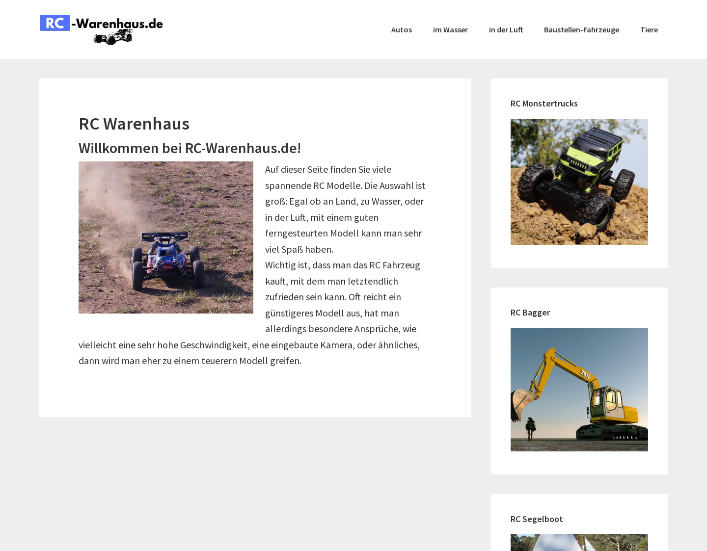 Aktuelle Website-Vorschau von RC Elektro Modelle online kaufen