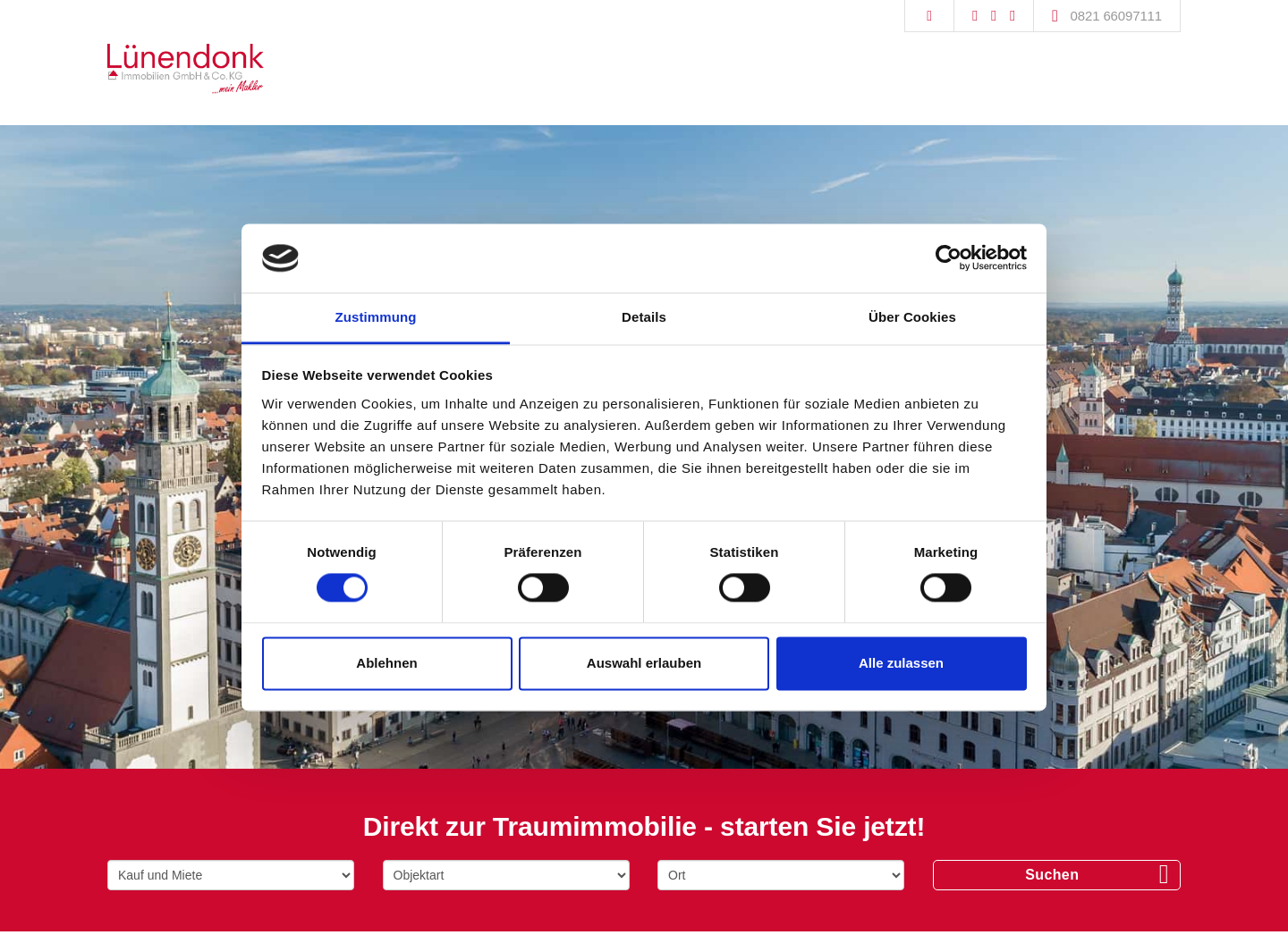 Aktuelle Website-Vorschau von Lünendonk Immobilien GmbH & Co. KG