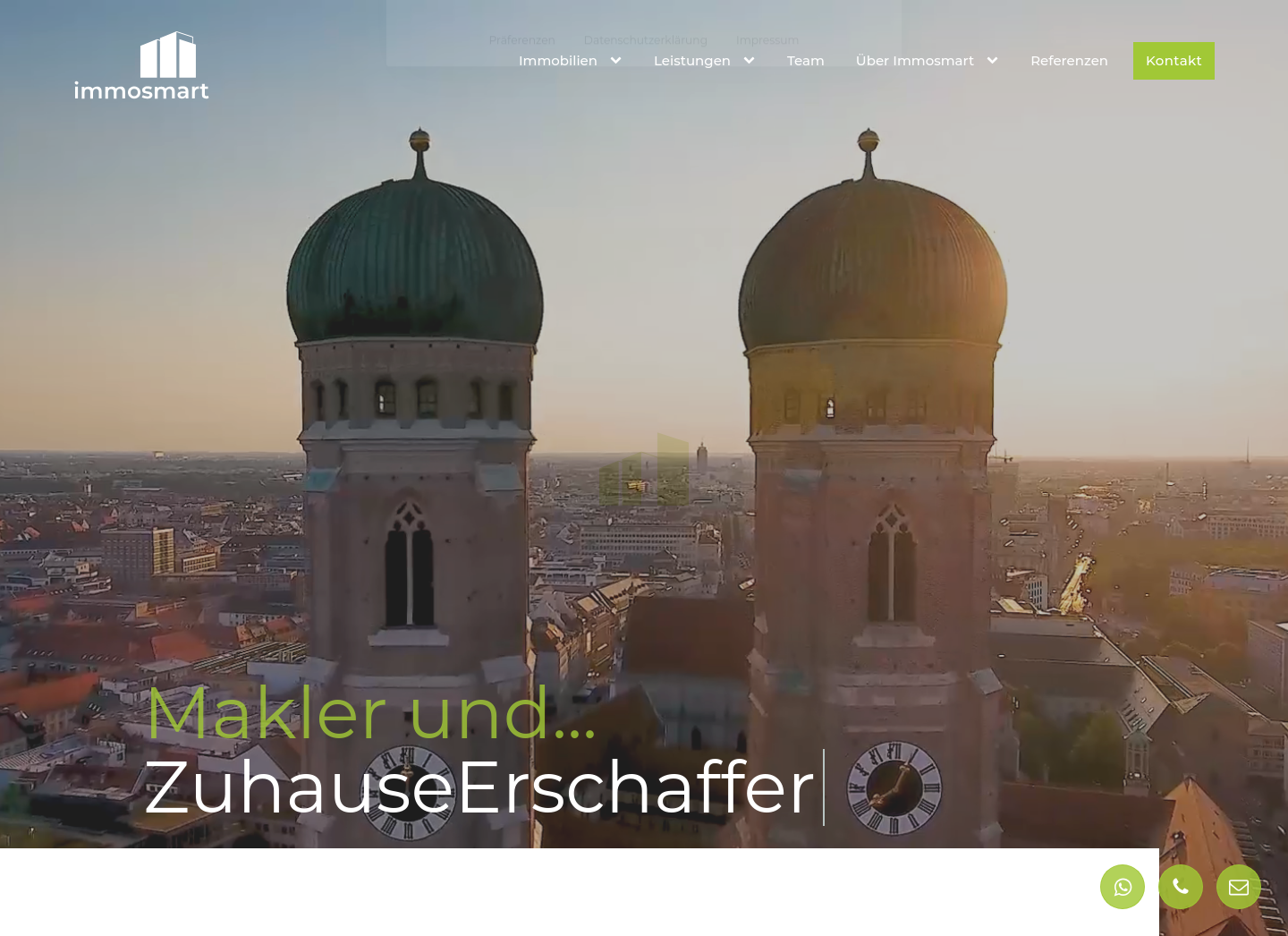 Aktuelle Website-Vorschau von Immosmart GmbH