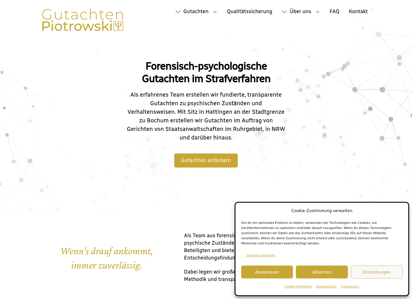 Aktuelle Website-Vorschau von Gutachten Piotrowski