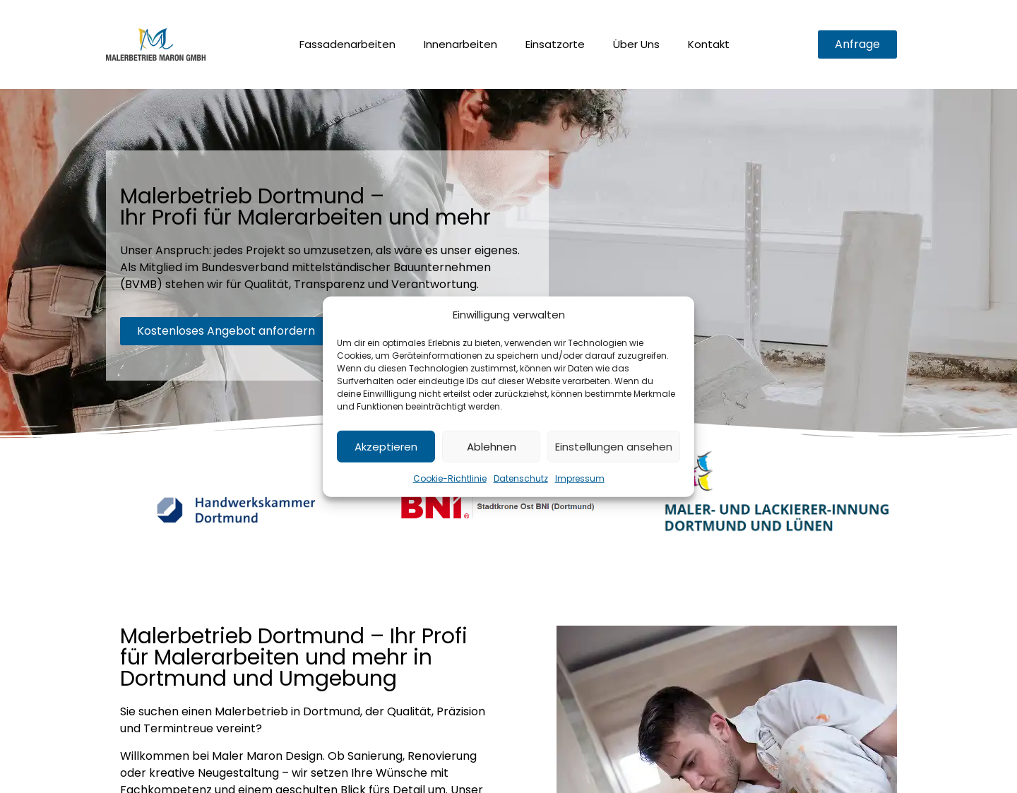 Aktuelle Website-Vorschau von Malerbetrieb Maron GmbH
