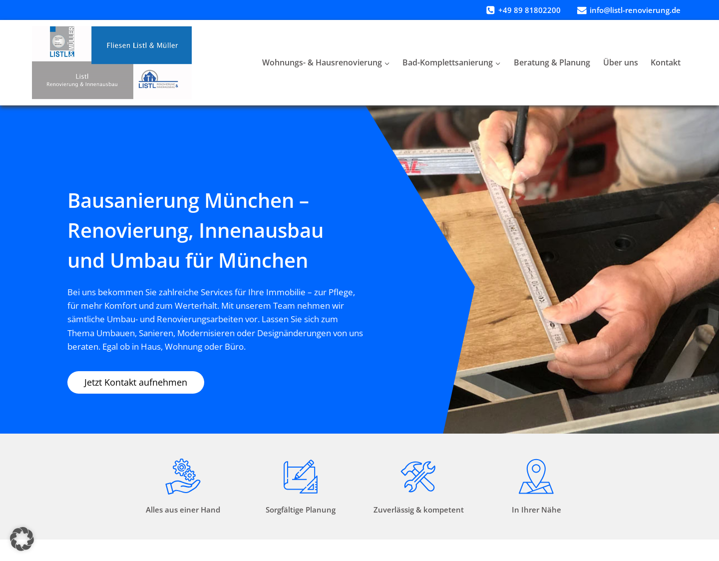 Aktuelle Website-Vorschau von Listl Renovierung Fliesen & Innenausbau GmbH