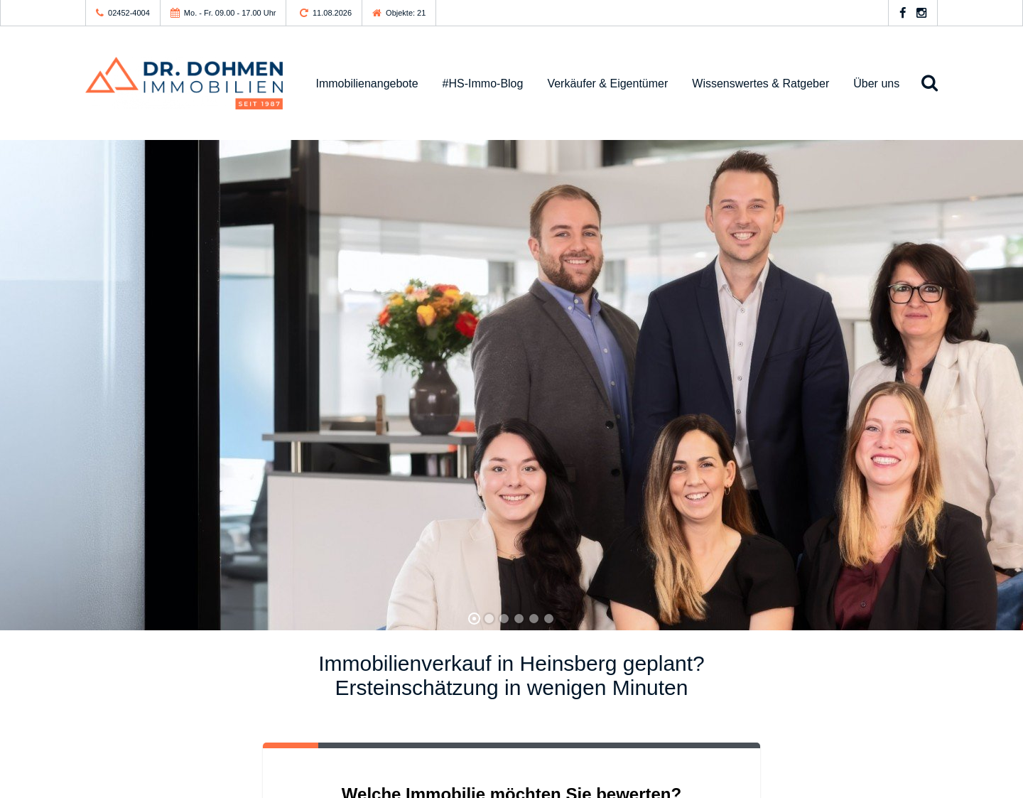 Aktuelle Website-Vorschau von Dr. Dohmen Immobilien GmbH