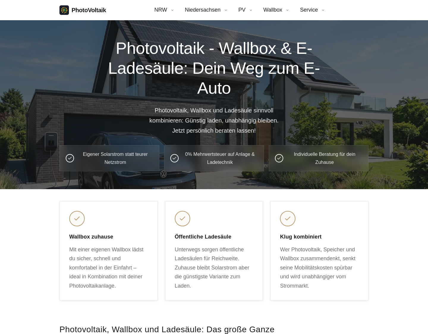 Aktuelle Website-Vorschau von Photovoltaik Wallbox