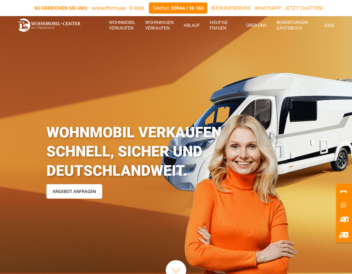 Aktuelle Website-Vorschau von Das Wohnmobilcenter Am Wasserturm kauft