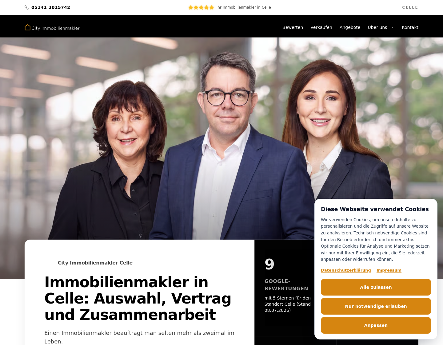 Aktuelle Website-Vorschau von CITY IMMOBILIENMAKLER Celle