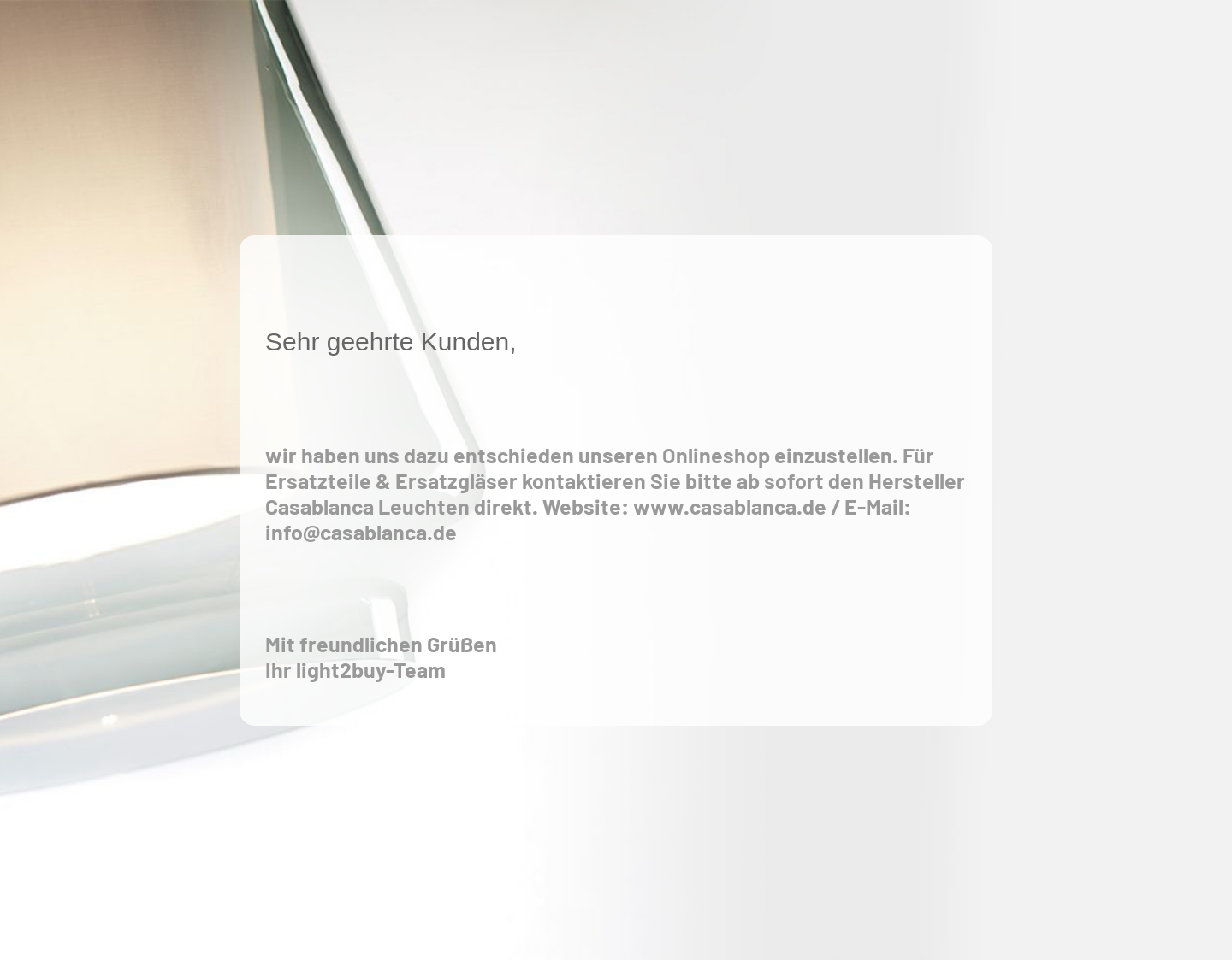 Aktuelle Website-Vorschau von Casablanca Leuchten online kaufen