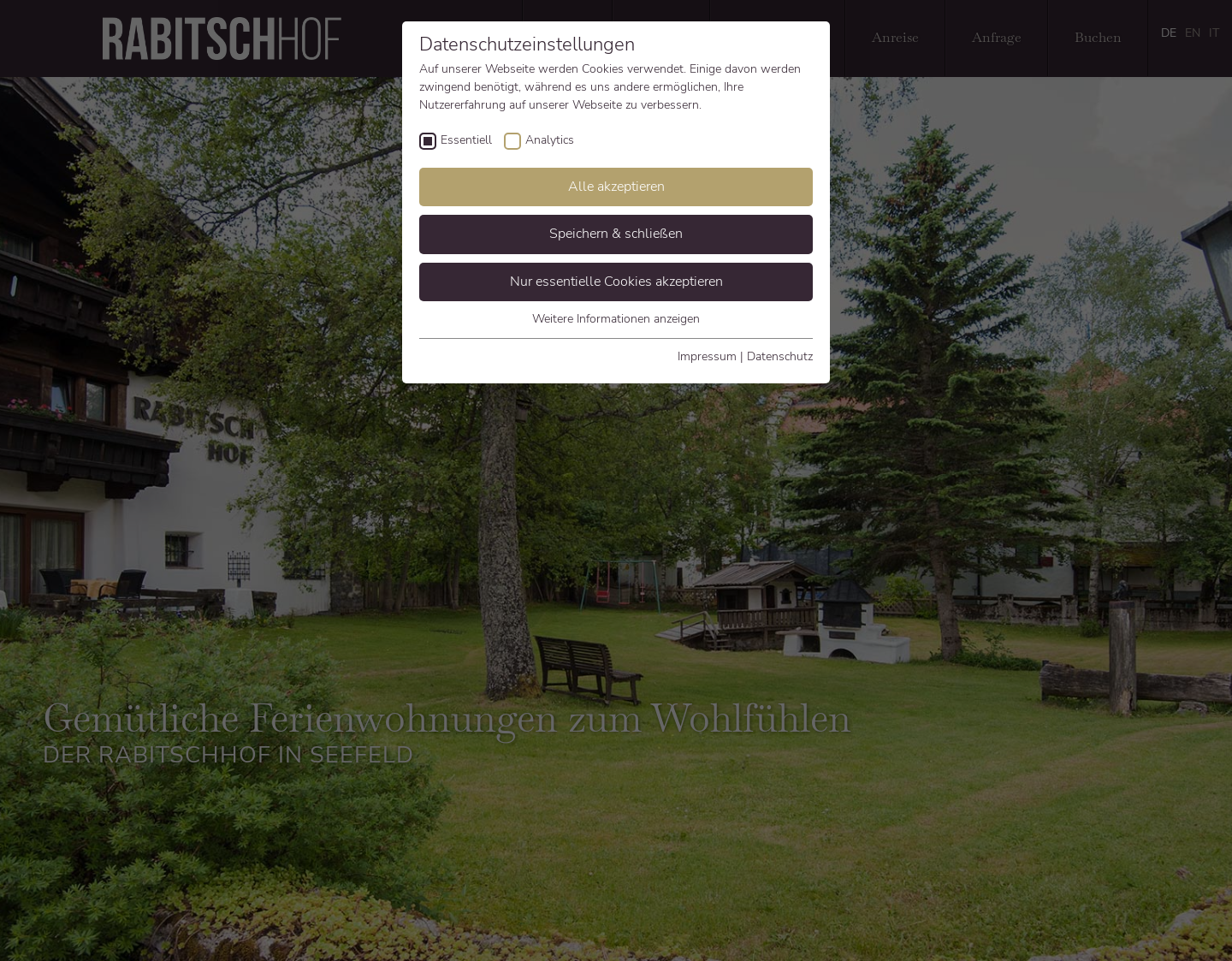 Aktuelle Website-Vorschau von Wunderschöne Apartments Seefeld