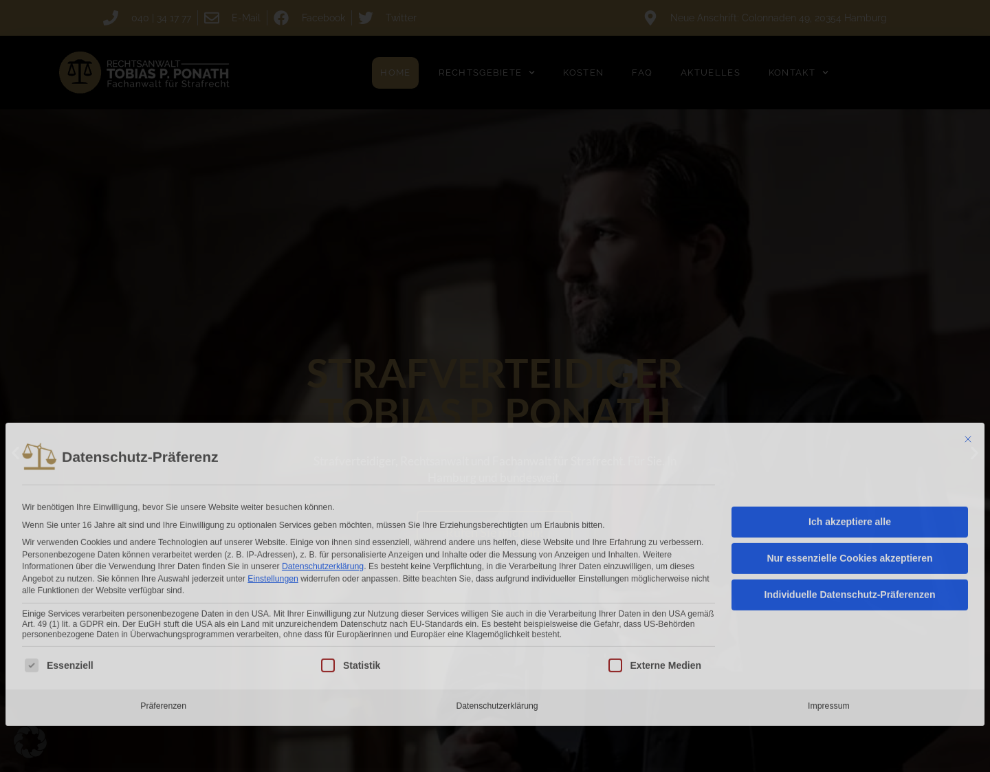 Aktuelle Website-Vorschau von Rechtsanwalt Tobias P. Ponath