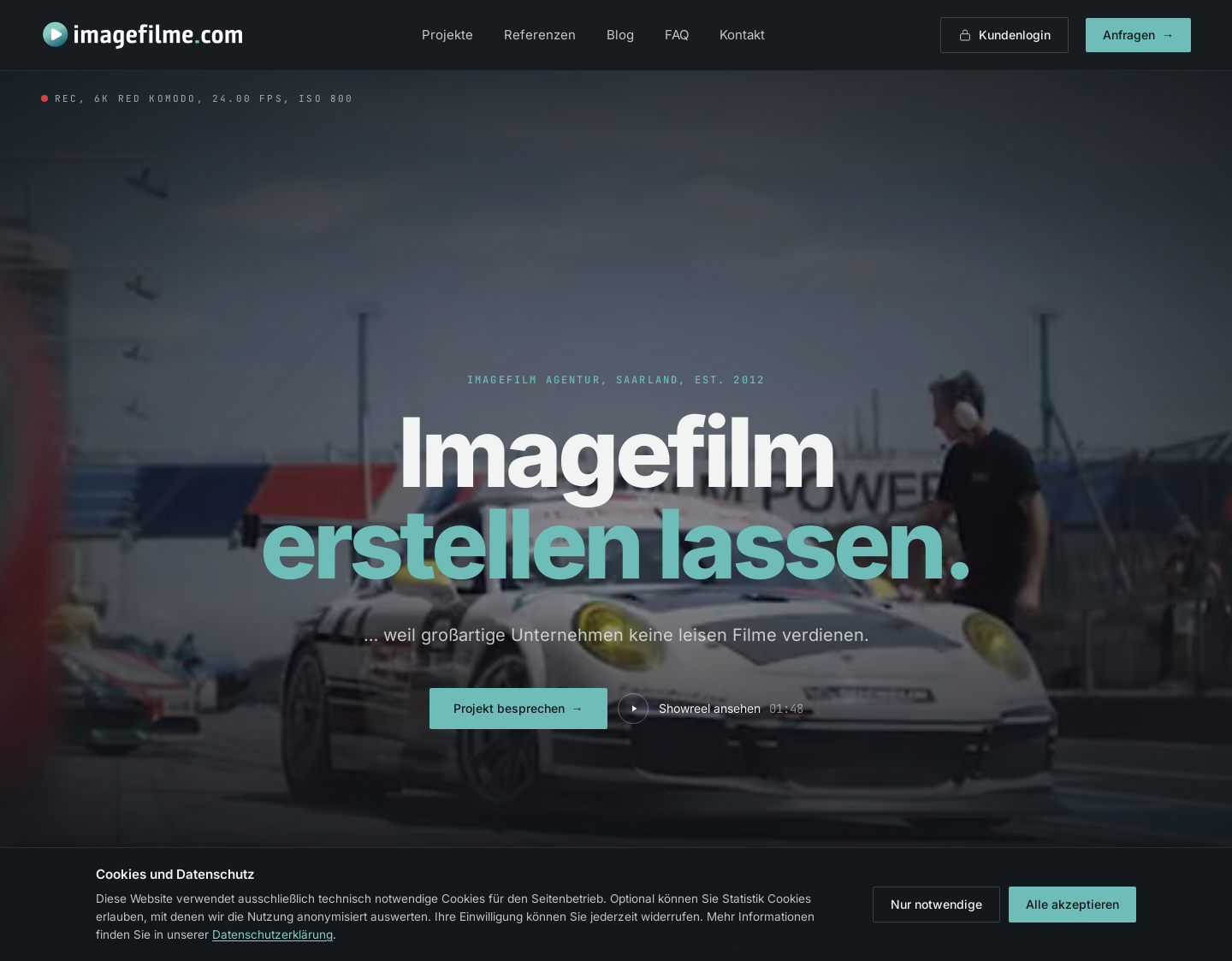 Aktuelle Website-Vorschau von imagefilme.com Filmproduktion