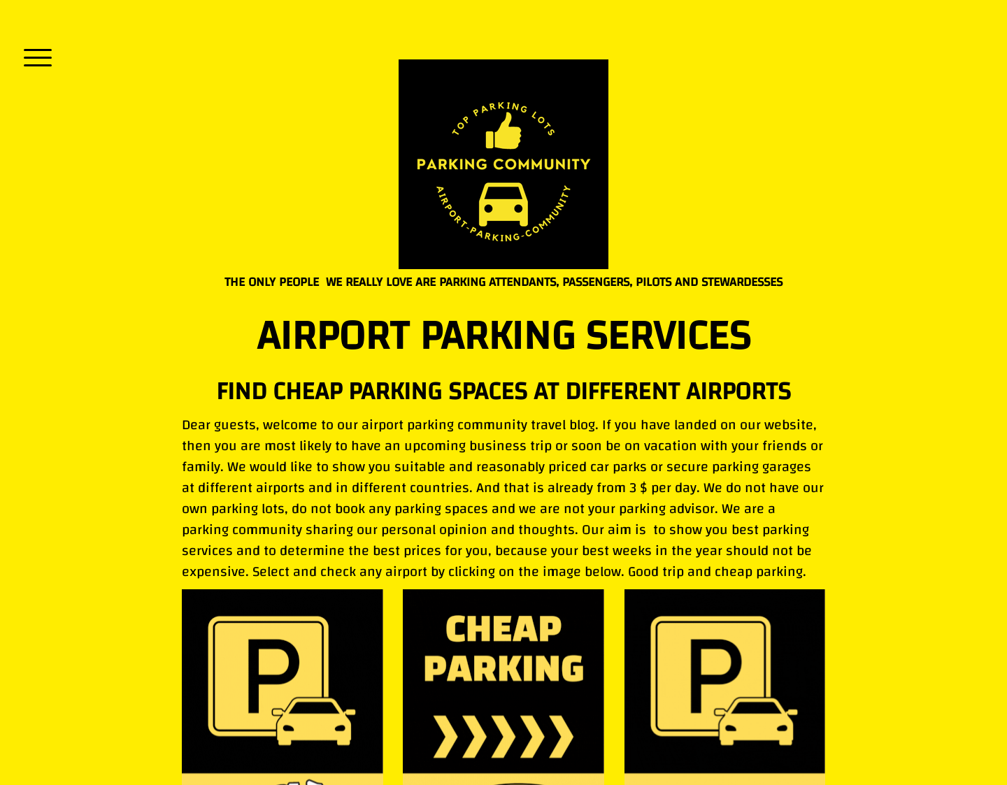 Aktuelle Website-Vorschau von Airport Parking Community