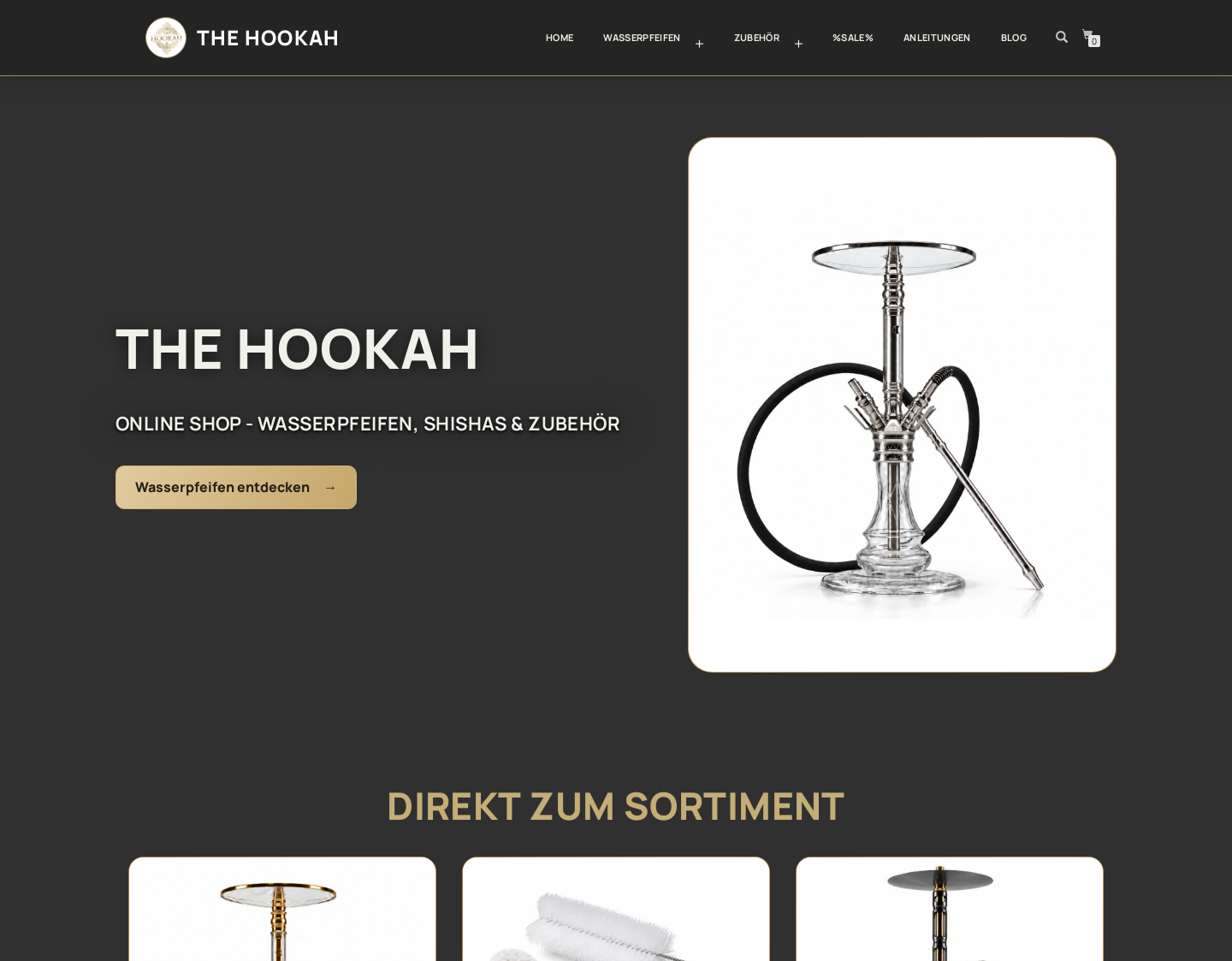 Aktuelle Website-Vorschau von THE HOOKAH – Shisha Onlineshop