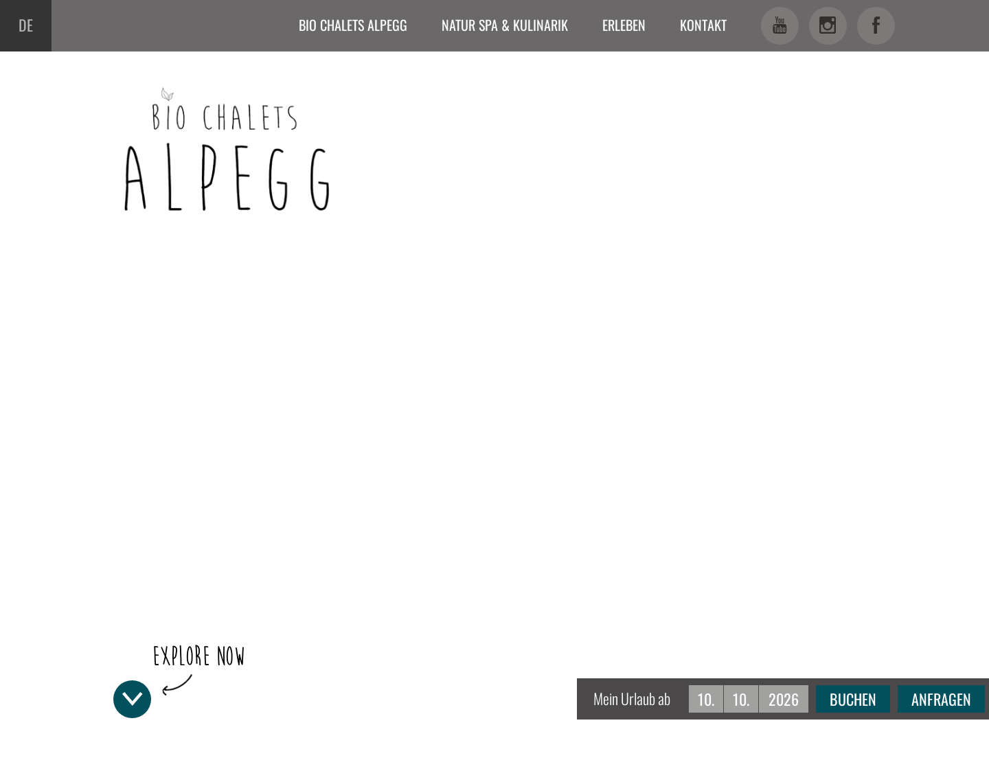 Aktuelle Website-Vorschau von Bio Chalets Alpegg